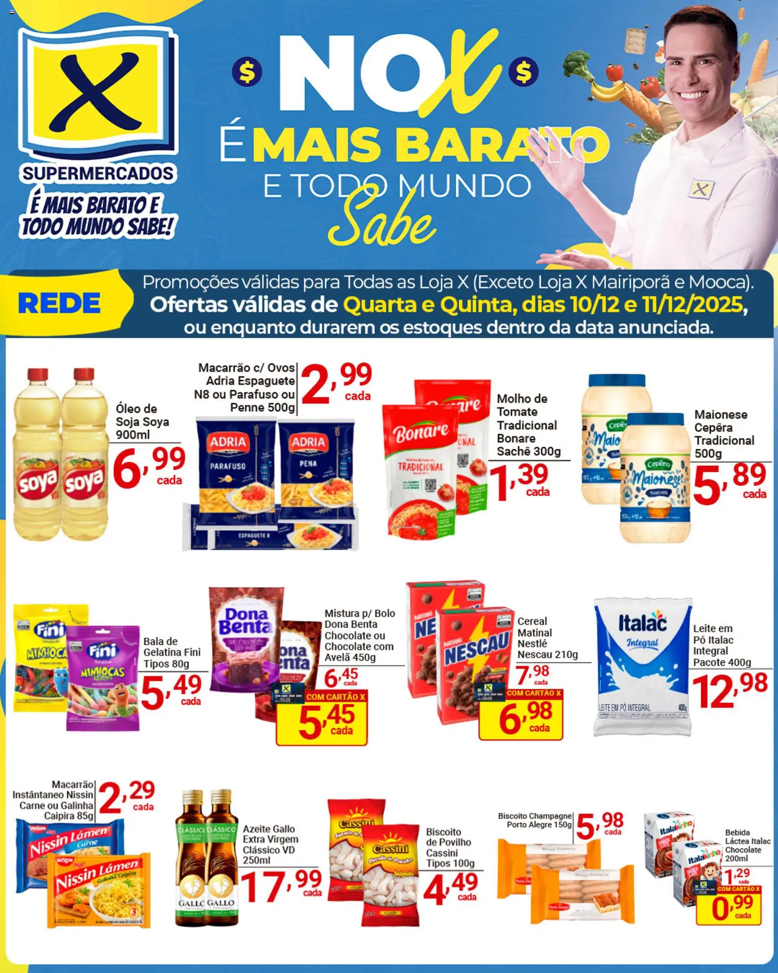 X Supermercados Folheto - válido de 10.12.2025 | Página: 2 | Produtos: Champagne, Biscoito, Óleo, Chocolate