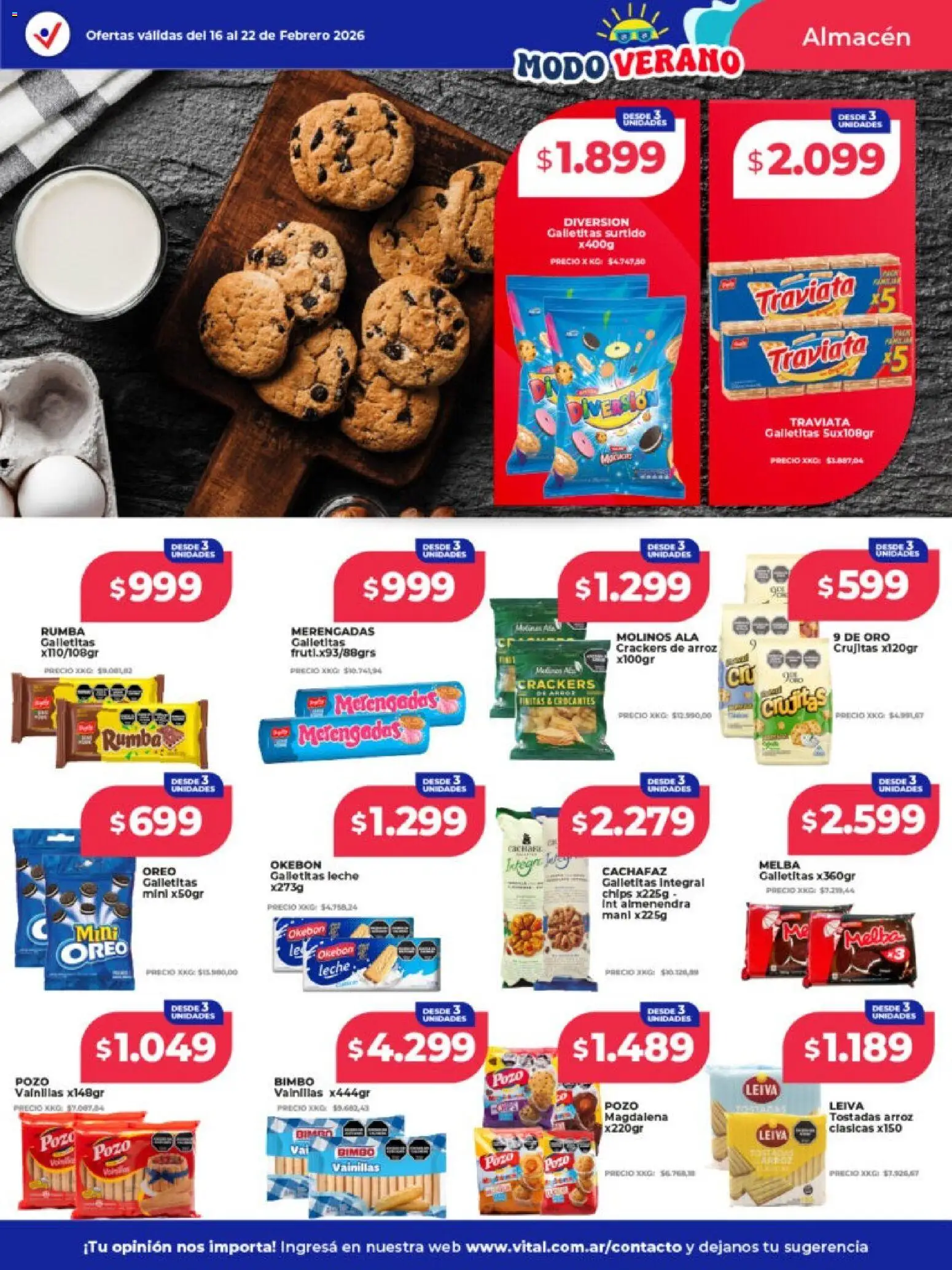 Vital - Ofertas │ válido desde el 16.02.2026 | Página: 9 | Productos: Galletitas, Magdalena, Arroz, Té