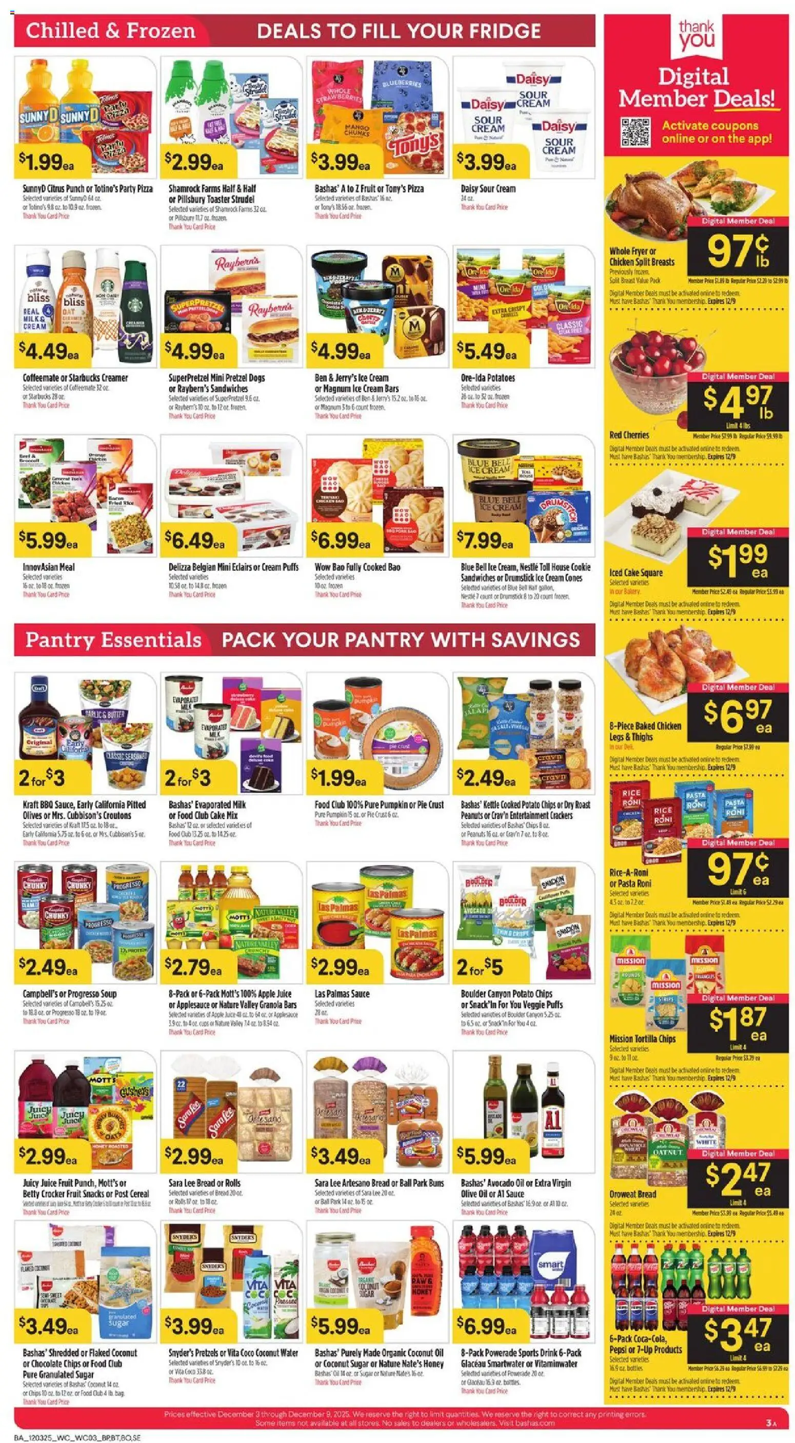 Basha's Weekly Ad - valid from 03.12.2025 | Page: 3 | Products: Toaster, Beef, Ice cream, Potatoes