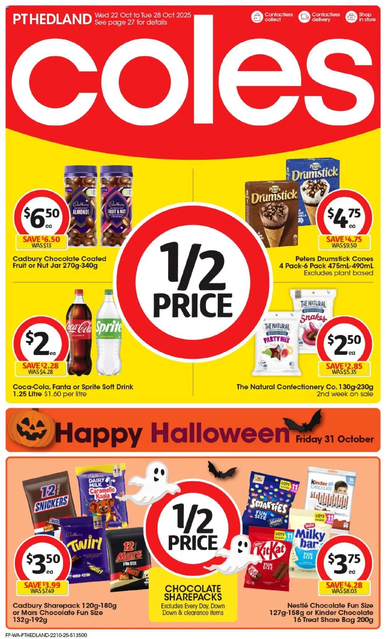 Coles catalogue - valid from 22.10.2025 | Page: 1 | Products: Plant, Dairy, Coca Cola, Bag