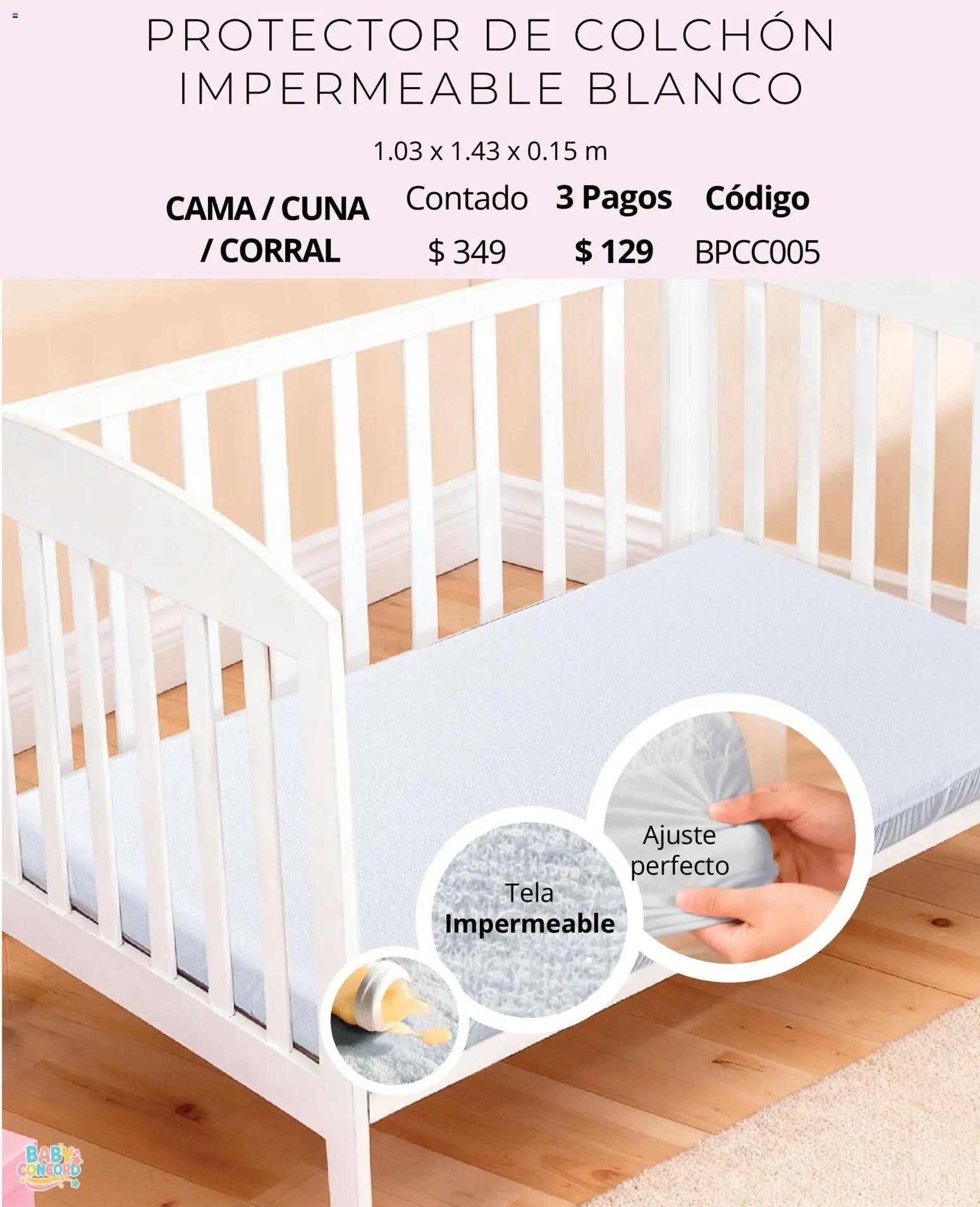 Nuevas ofertas de Colchas Concord válidas en toda la República Mexicana desde el 01.05.2026. ¡Encuentra las mejores ofertas en Colchas Concord catálogo Baby! | Página: 22 | Productos: Cama, Colchón, Cuna