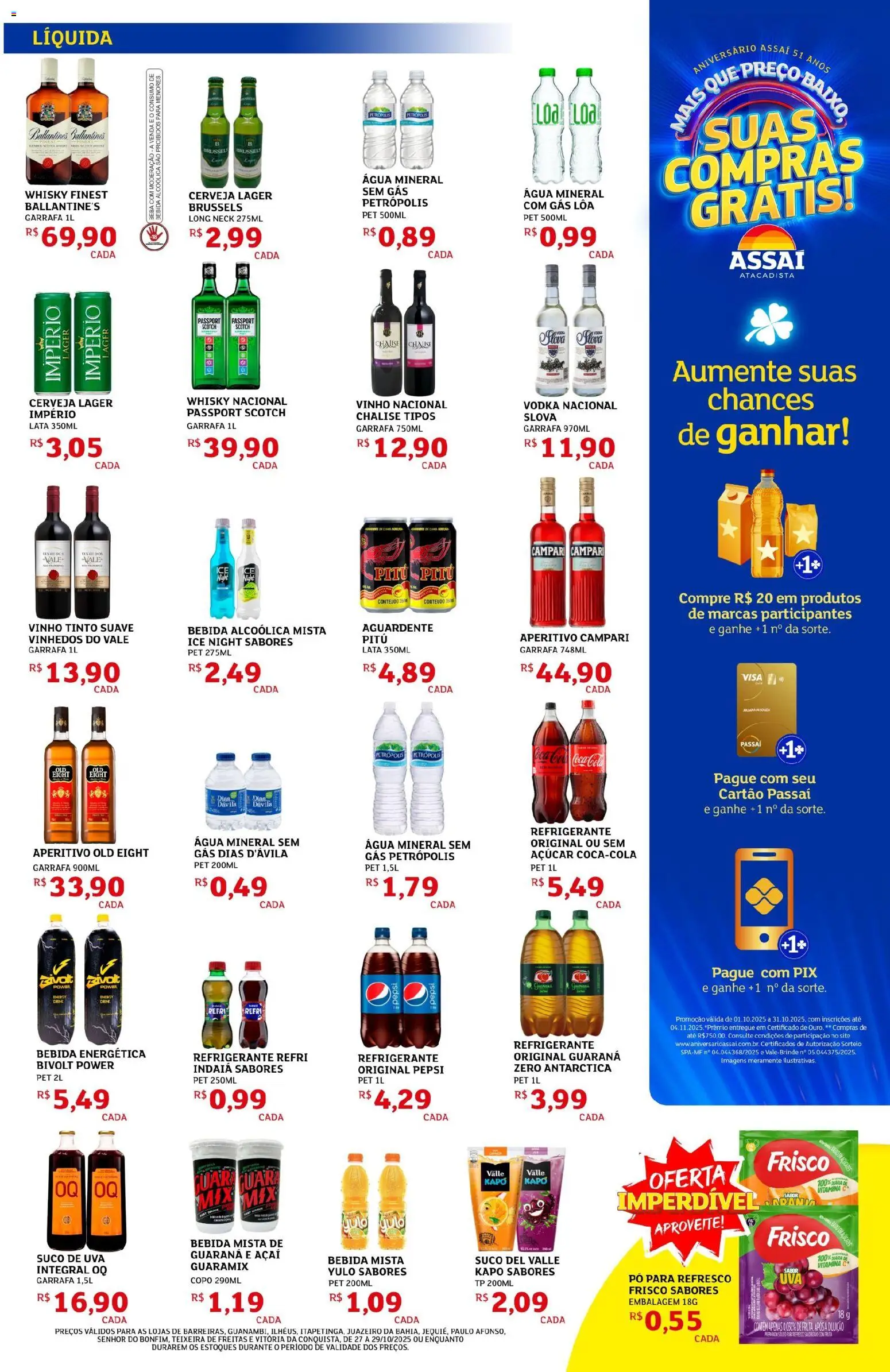 Assaí Atacadista Folheto - válido de 27.10.2025 | Página: 5 | Produtos: Refresco, Guaraná, Açúcar, Campari