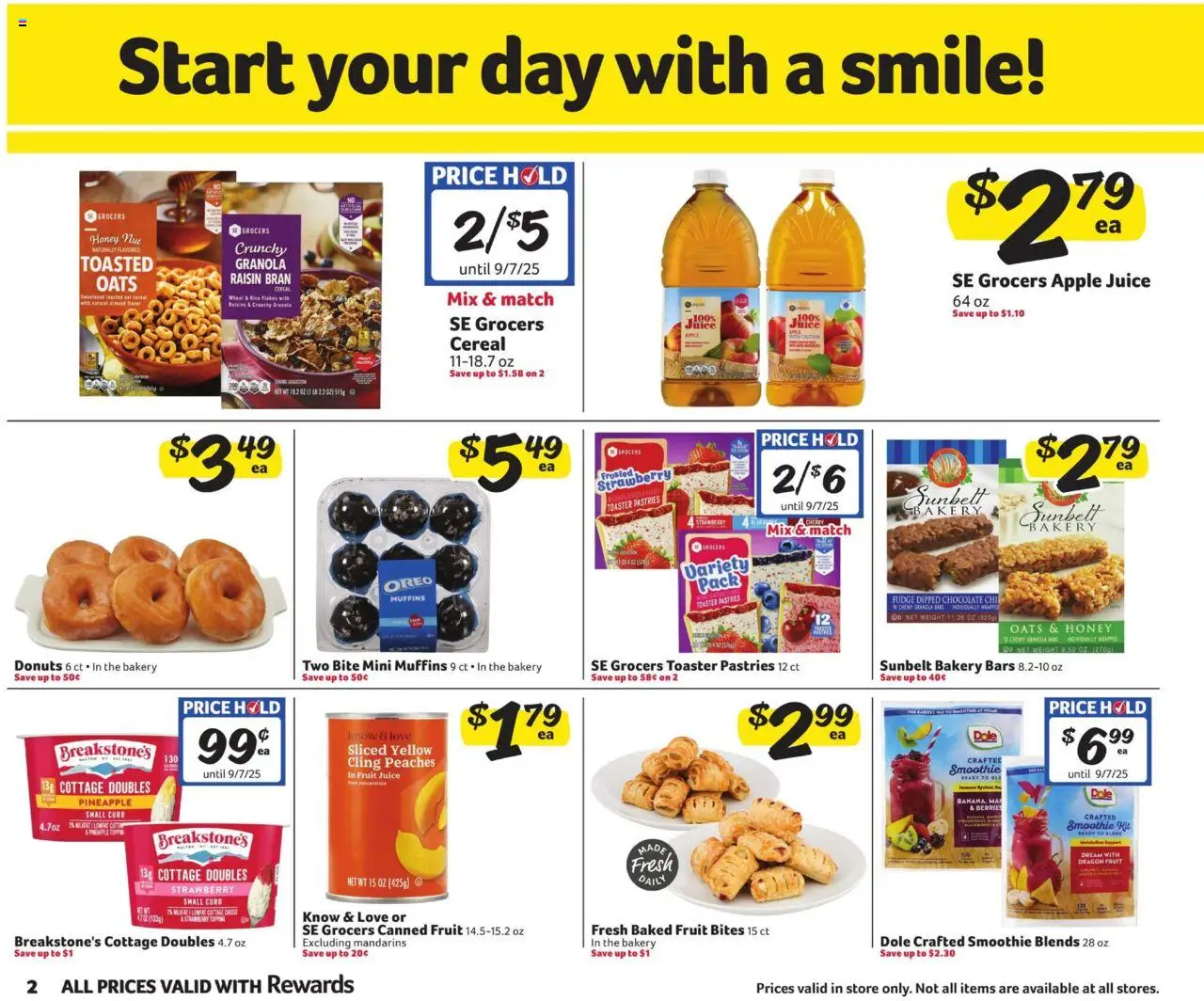 Winn Dixie In-Store Flyer - valid from 06.08.2025 | Page: 2 | Products: Peaches, Cheese, Chocolate, Juice