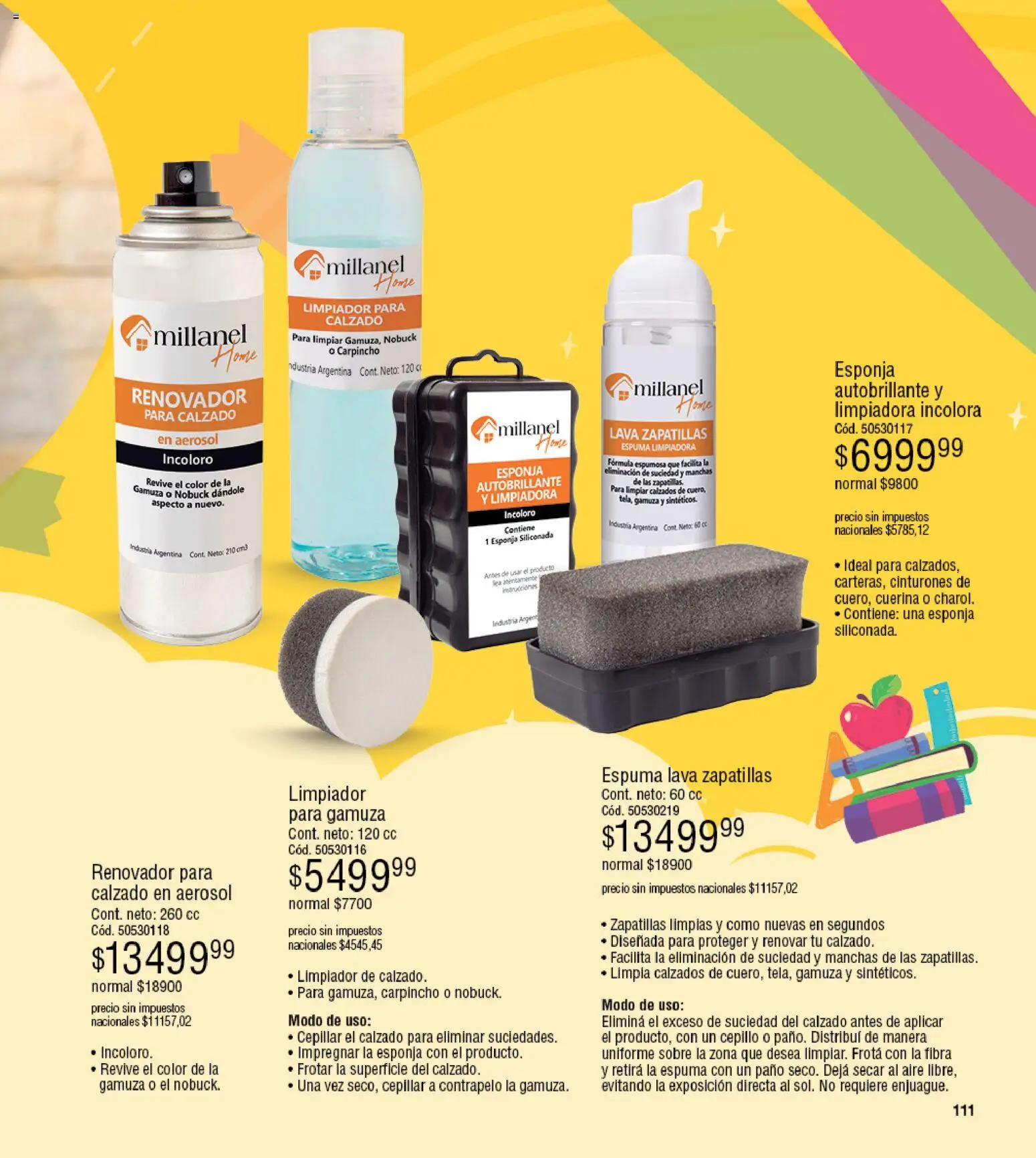 Millanel - Catálogo │ válido desde el 02.03.2026 | Página: 111 | Productos: Cepillo, Gamuza, Zapatillas, Limpiador