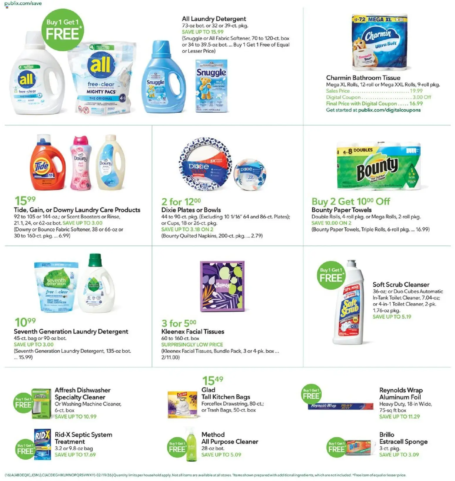 Publix Weekly Ad - valid from 18.02.2026 | Page: 16 | Products: Box, Sponge, Bag, Washing machine