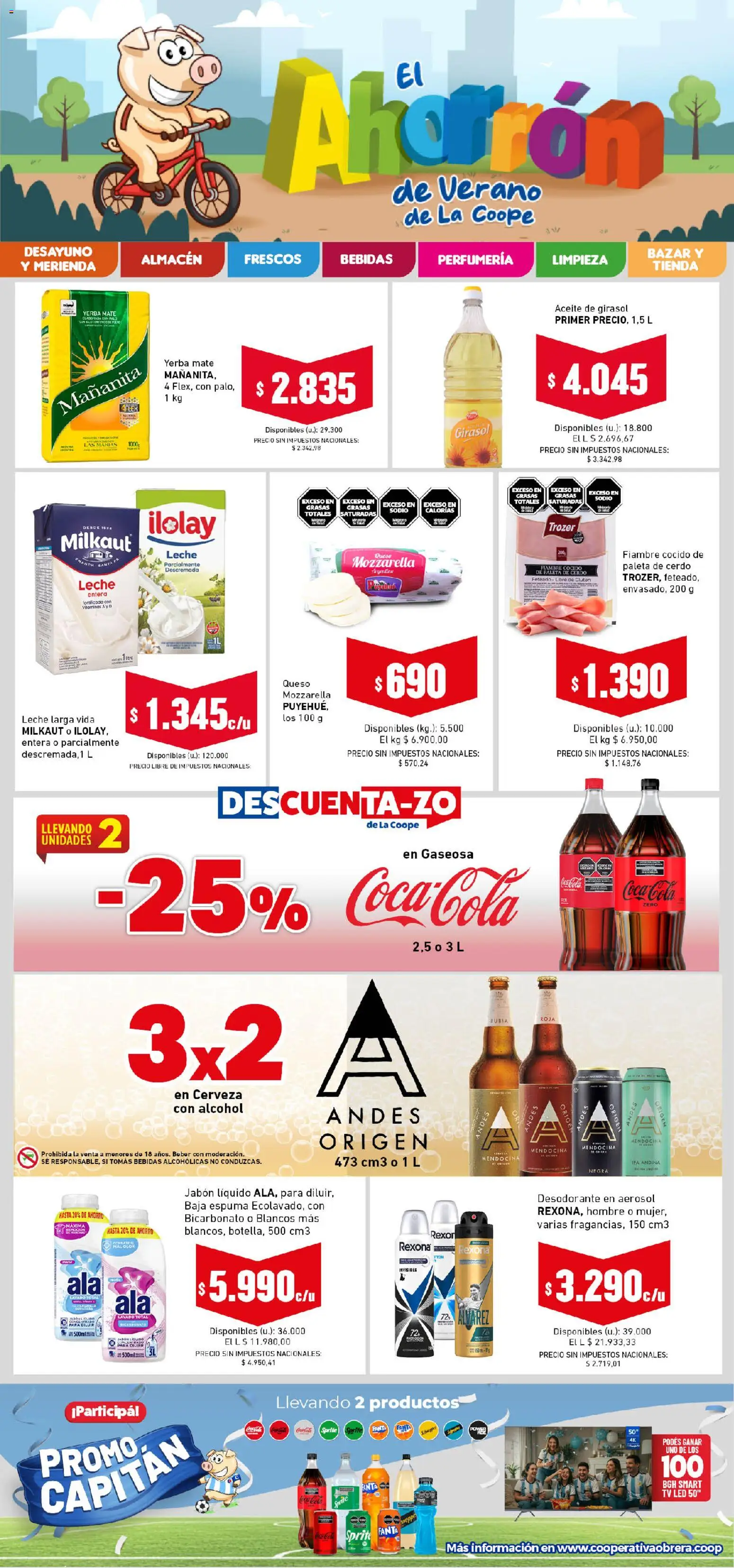Cooperativa Obrera - Ahorrón │ válido desde el 12.02.2026 | Página: 1 | Productos: Vitaminas, Aceite, Desodorante, Leche
