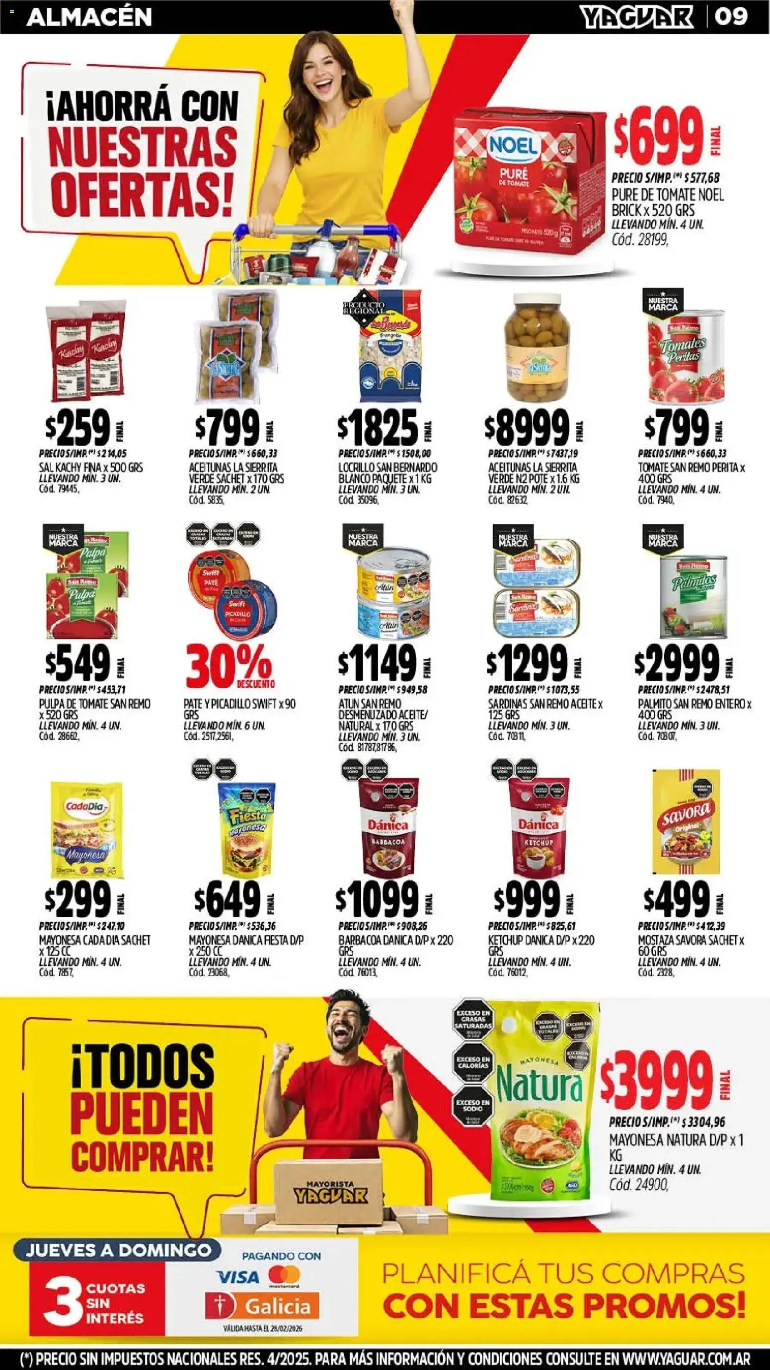Yaguar - Oferta Semanal Salta │ válido desde el 23.02.2026 | Página: 8 | Productos: Mayonesa, Aceitunas, Tomate, Pure de Tomate