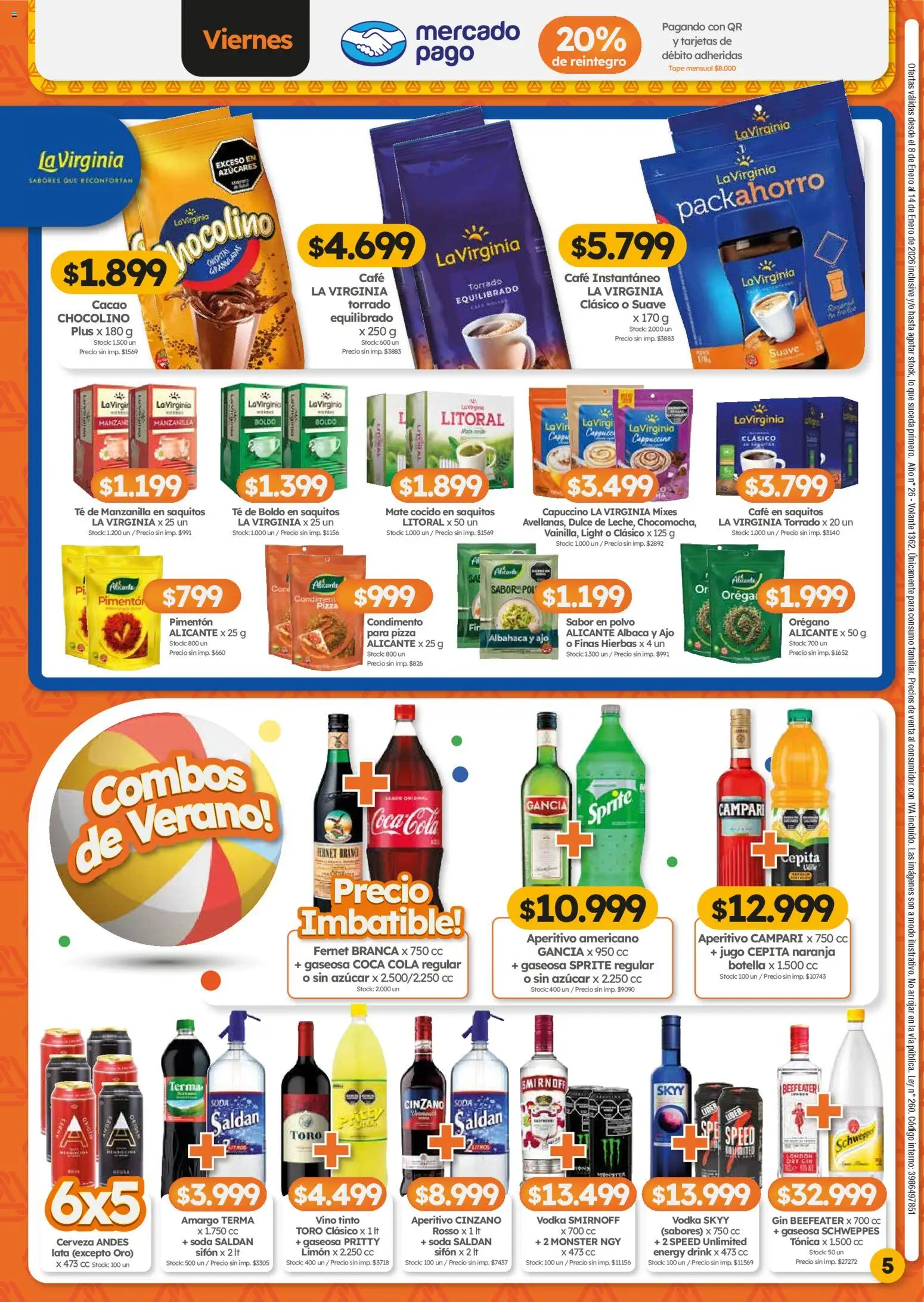 Cordiez ofertas │ válido desde el 08.01.2026 | Página: 5 | Productos: Azucar, Gin, Fernet, Café