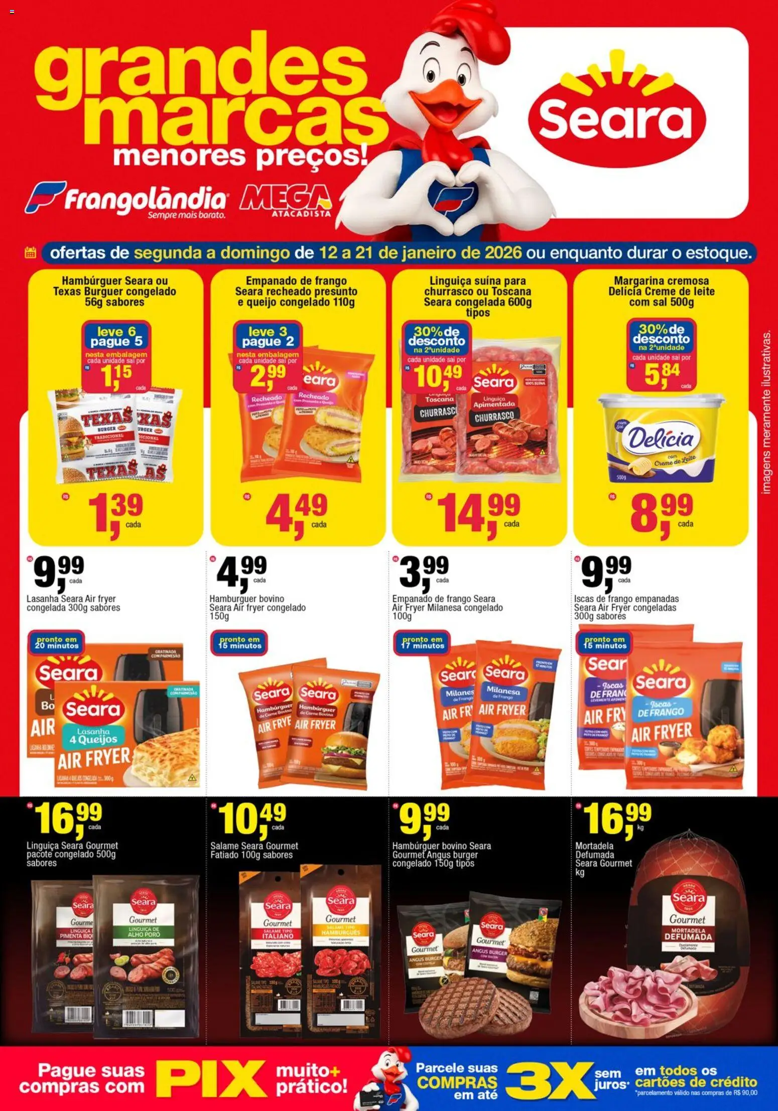 Frangolândia Folheto - válido de 19.01.2026 | Página: 3 | Produtos: Alho, Queijo, Mortadela, Sal