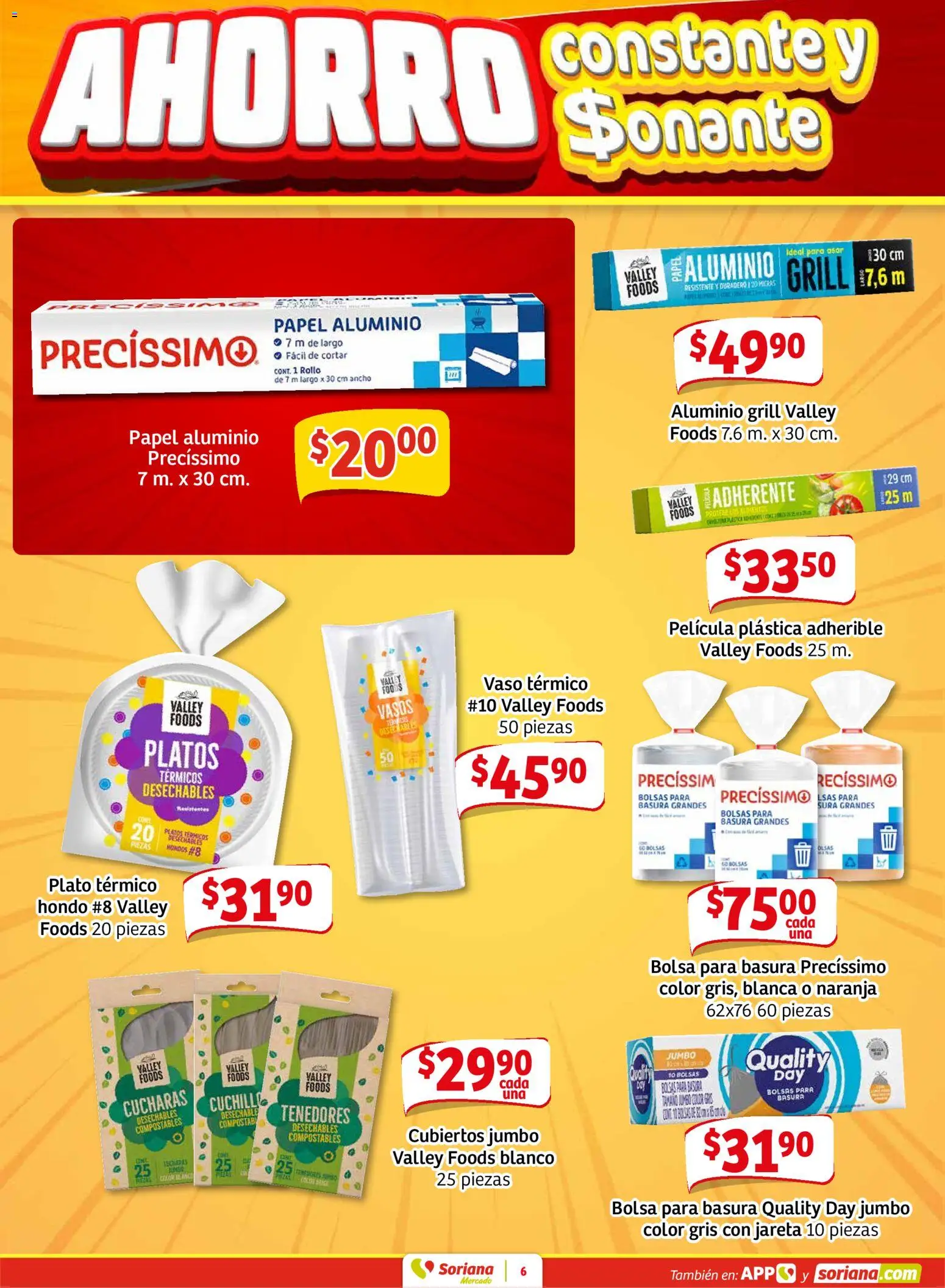 Nuevas ofertas de Soriana válidas en toda la República Mexicana desde el 15.01.2026. ¡Encuentra las mejores ofertas en Soriana - Pesito Valedor Mercado: Chih, Coah, Dur, NL, SLP, Tamps, Zac! | Página: 14 | Productos: Bolsa, Cuchillo, Vasos