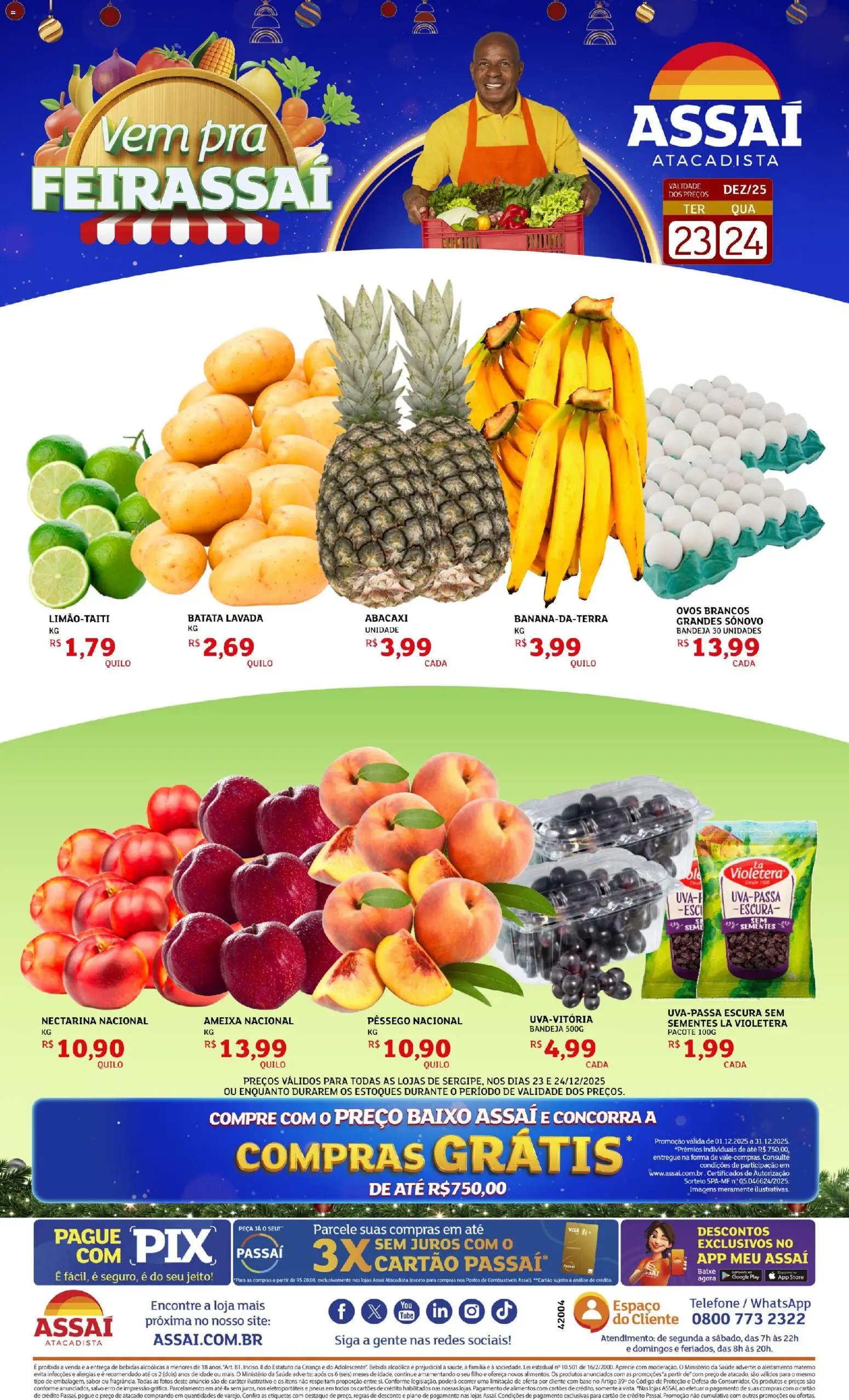 Assaí Atacadista Folheto - válido de 23.12.2025 | Página: 1 | Produtos: Pneus, Base, Bebida, Bandeja