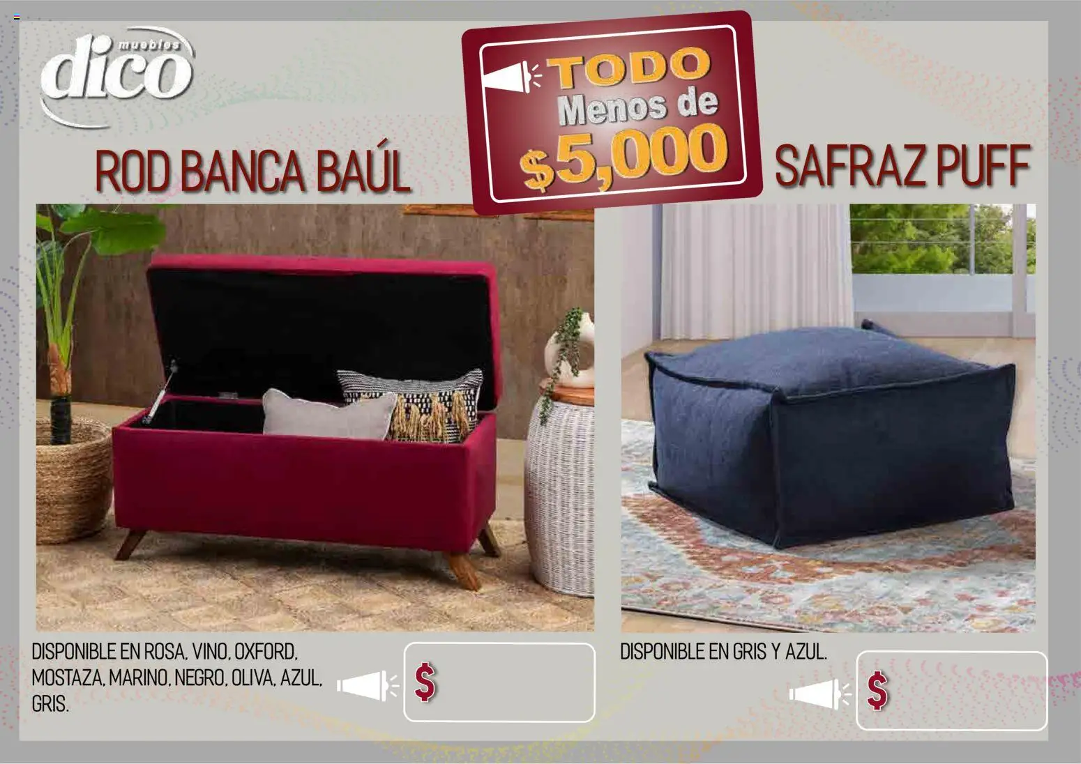 Nuevas ofertas de Muebles Dico válidas en toda la República Mexicana desde el 09.04.2026. ¡Encuentra las mejores ofertas en Muebles Dico catálogo Todo menos de 5000 Pacifico! | Página: 54