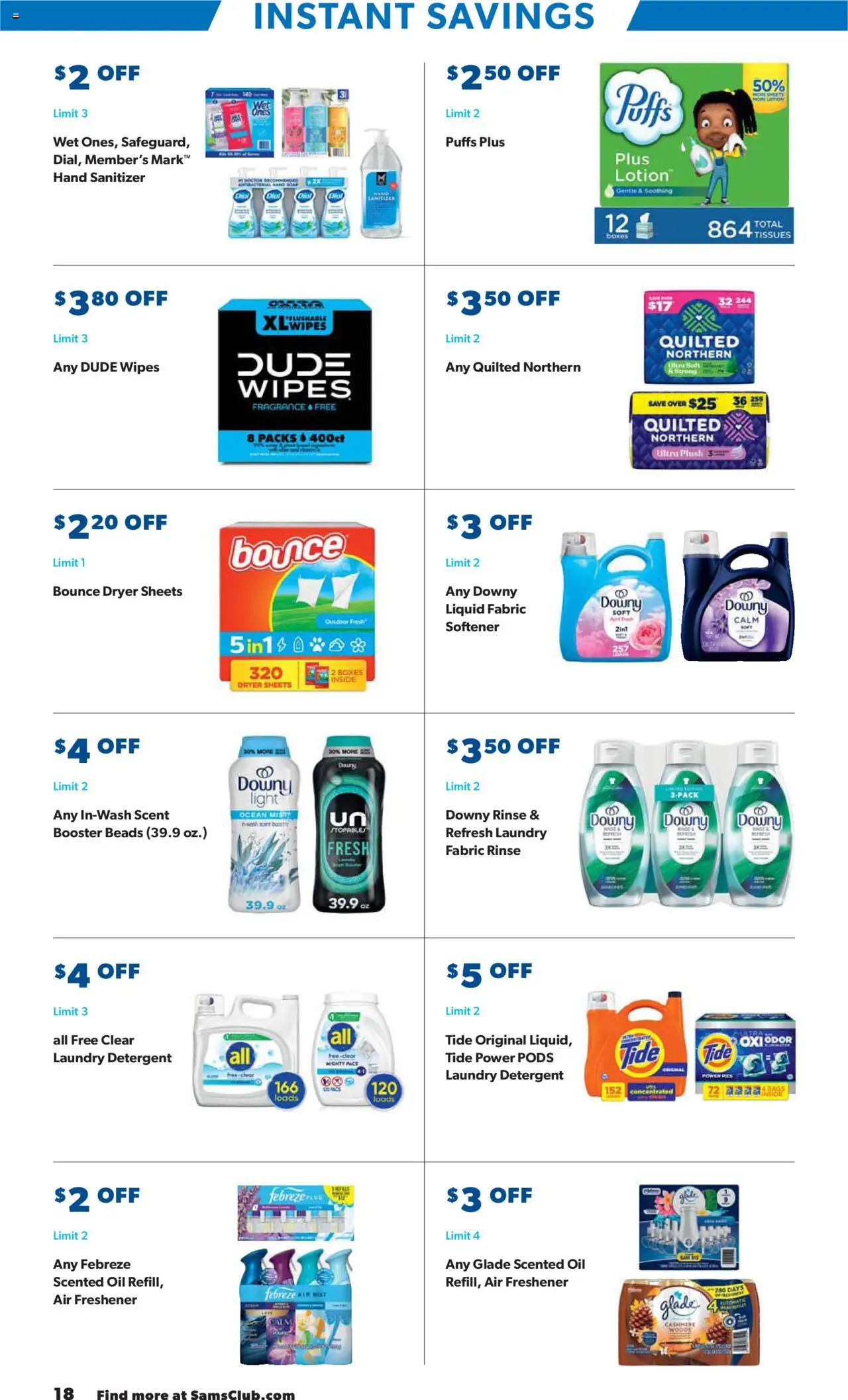 Sam's Club Instant Savings - valid from 23.07.2025 | Page: 18 | Products: Fragrance, Oil, Detergent, Dryer