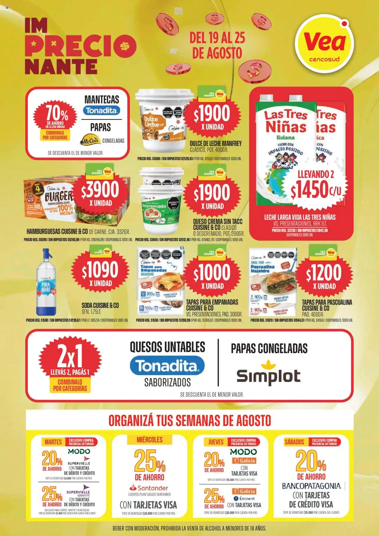 Vea - Oferta imPRECIOnante │ válido desde el 19.08.2025 | Página: 3 | Productos: Dulce de leche, Queso crema, Leche, Crema