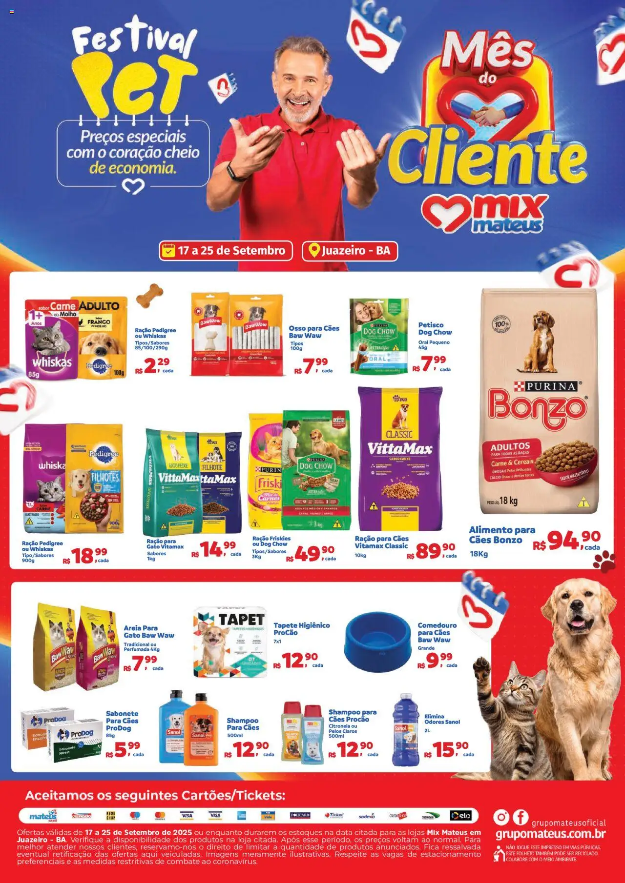 Mateus Folheto - válido de 17.09.2025 | Página: 1 | Produtos: Tapete, Cereais, Sabonete, Frango