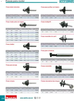 Vista previa de Makita catálogo Accesorios, nuevo folleto de la tienda, válido en México a partir del 08.07.2024 | Página: 238 | Productos: Fresa, Fresas, Cerradura