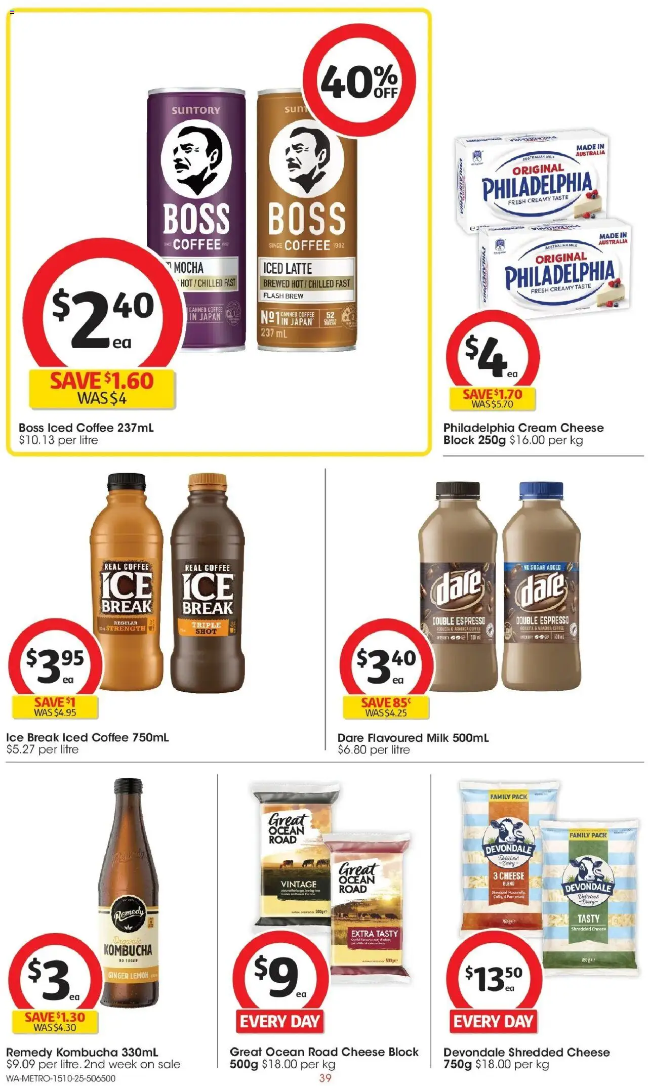 Coles catalogue - valid from 15.10.2025 | Page: 39 | Products: Milk, Coffee, Sugar, Lemon