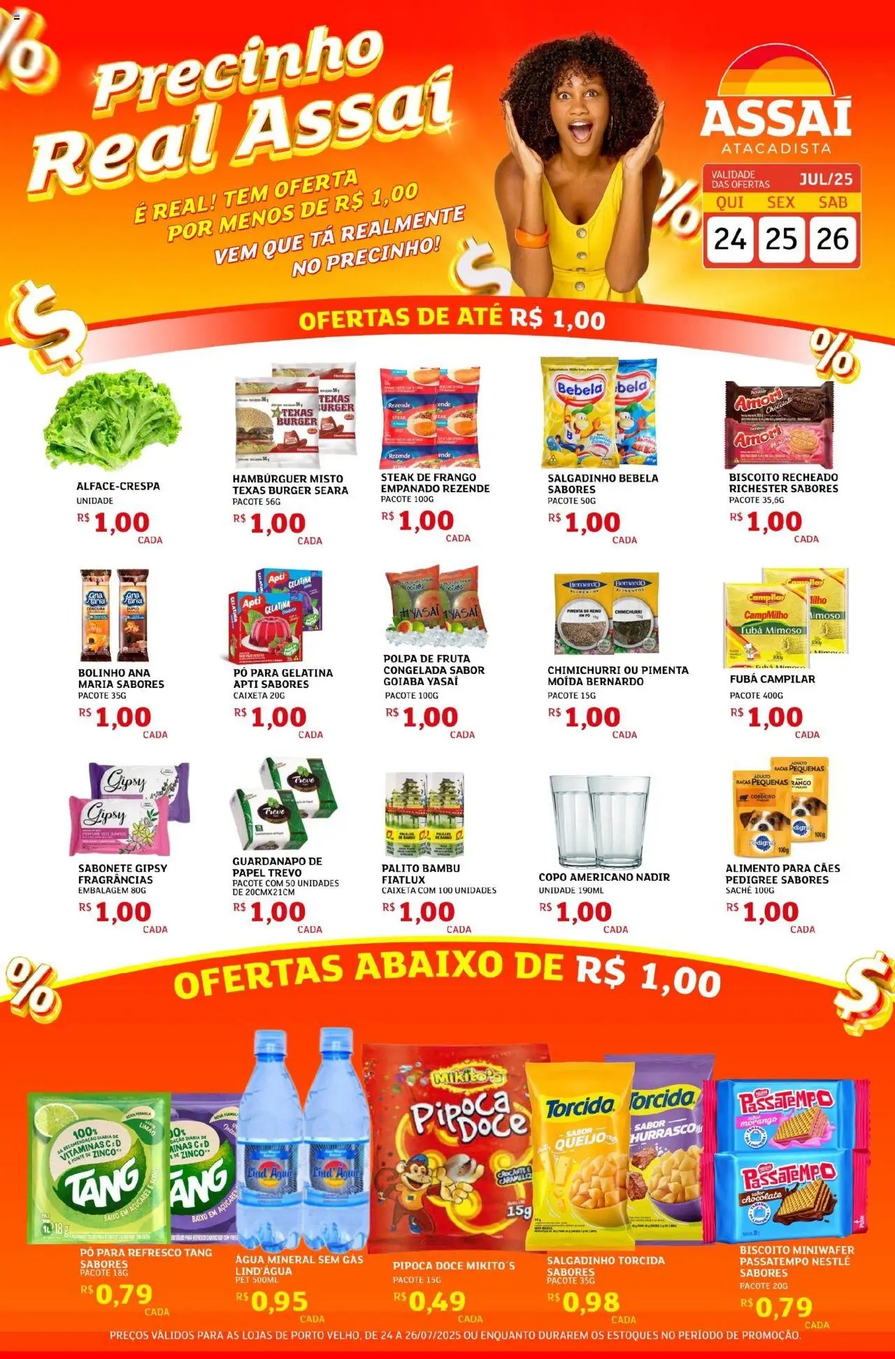 Assaí Atacadista Folheto - válido de 24.07.2025 | Página: 1 | Produtos: Goiaba, Fubá, Chocolate, Frango