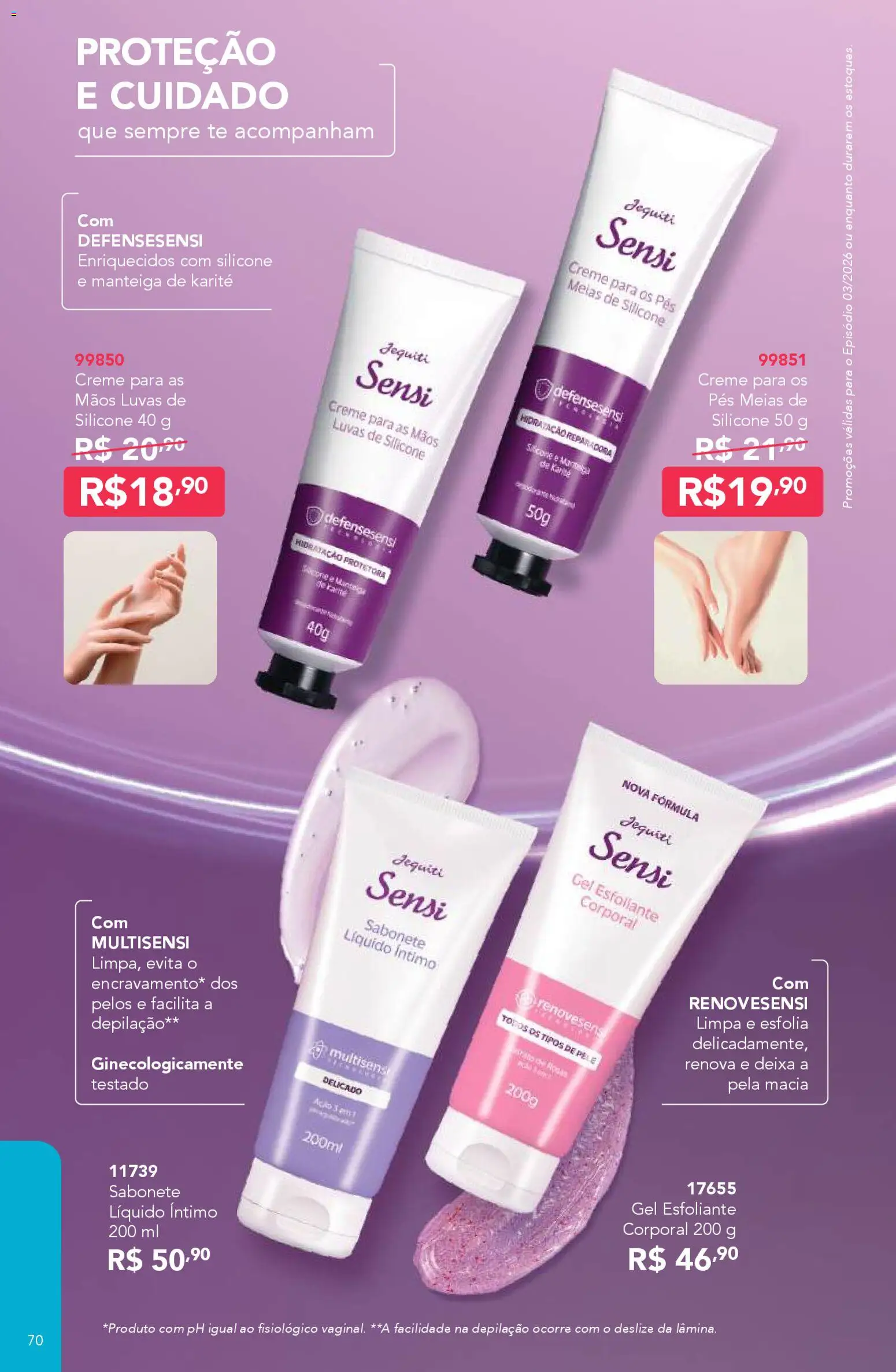 Jequiti Folheto - válido de 20.02.2026 | Página: 70 | Produtos: Manteiga, Creme, Sabonete, Luvas