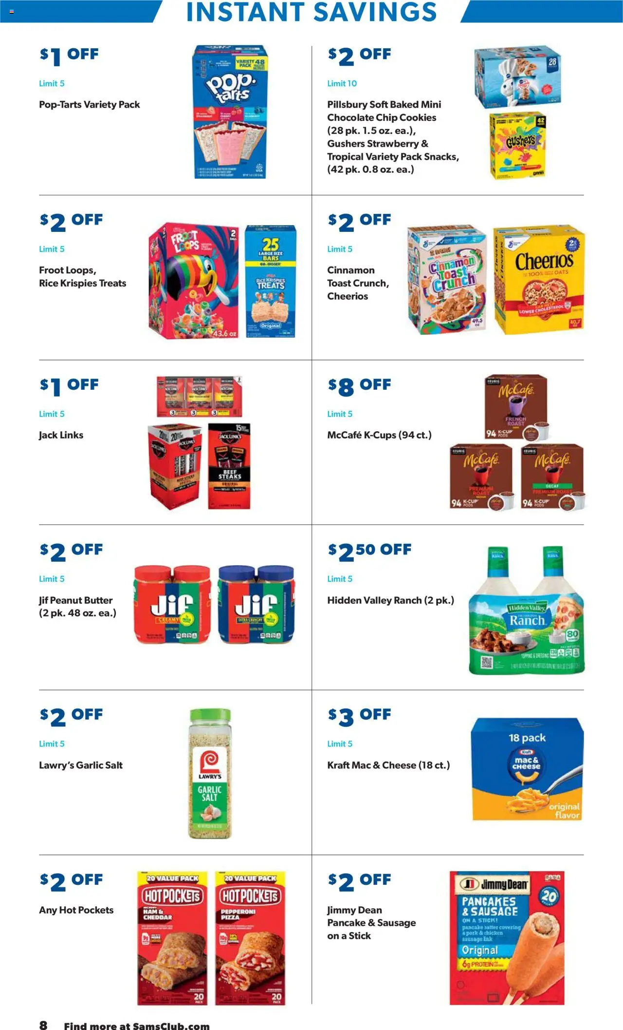Sam's Club Instant Savings - valid from 23.07.2025 | Page: 8 | Products: Cheese, Chocolate, Rice, Chocolate Chip