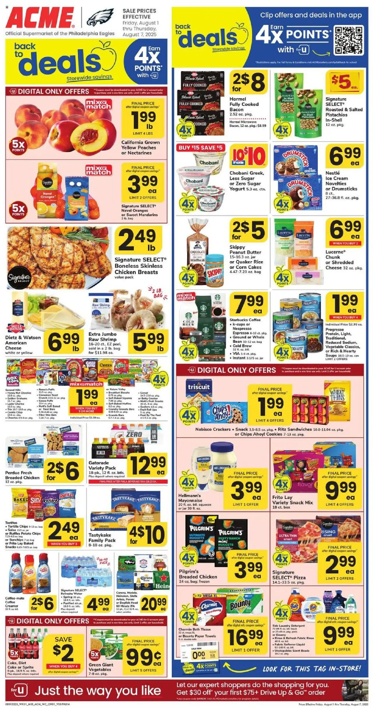 Acme Weekly Ad - PA - valid from 01.08.2025 | Page: 1 | Products: Microwave, Rice, Detergent, Water