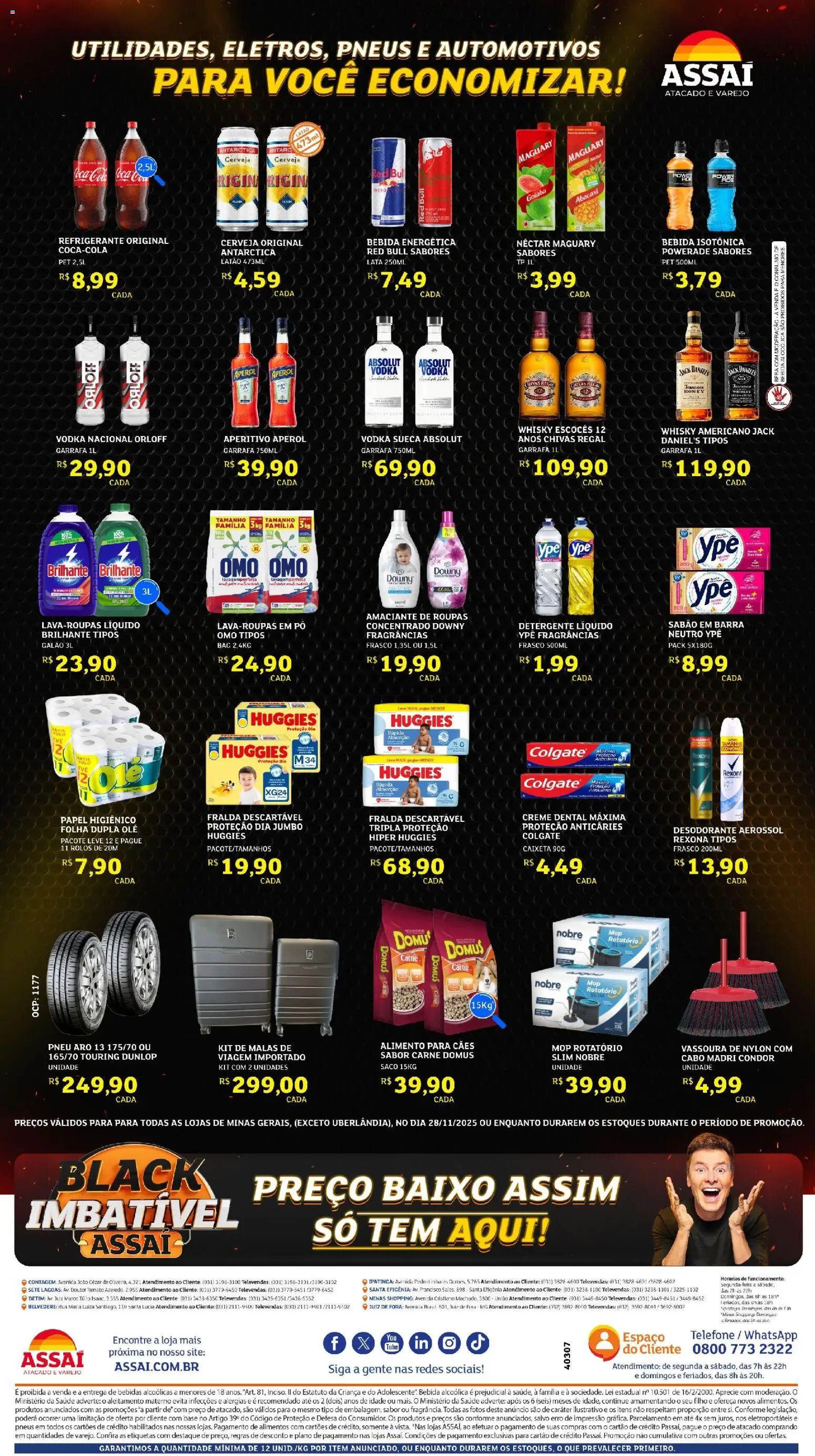 Assaí Atacadista Folheto - válido de 28.11.2025 | Página: 2 | Produtos: Sabão, Detergente, Cerveja, Base