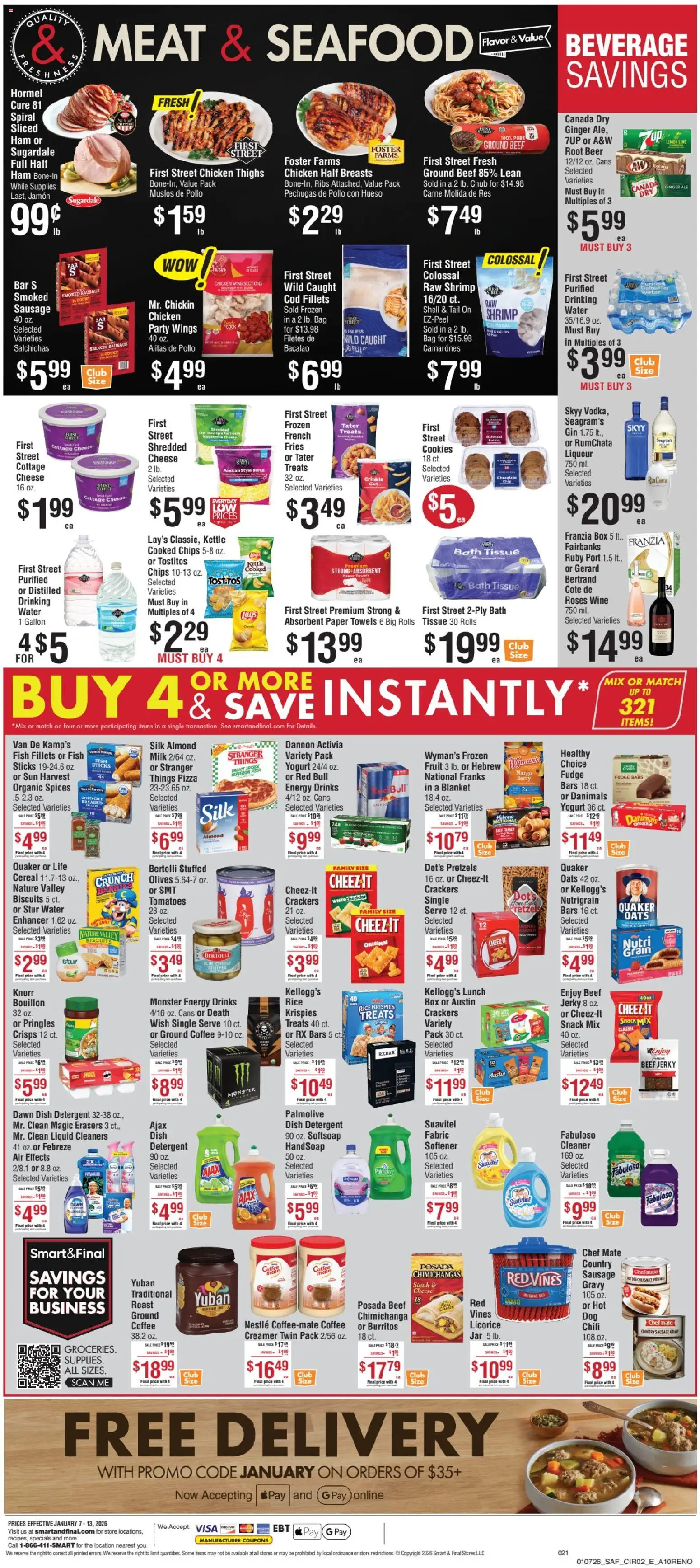 Smart & Final Weekly Ad - valid from 07.01.2026 | Page: 3 | Products: Box, Beer, Beef, Gin