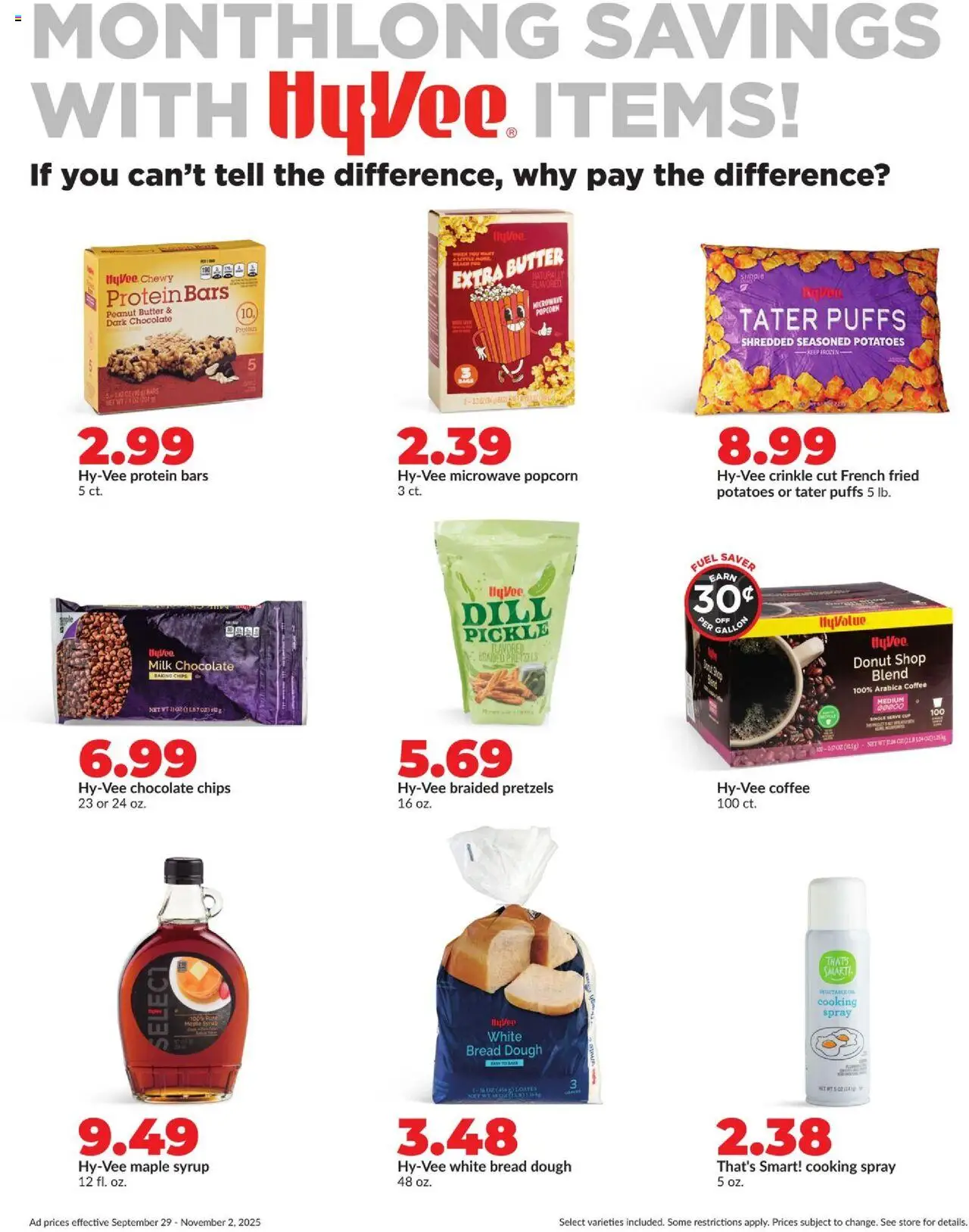 HyVee Monthly - valid from 29.09.2025 | Page: 6 | Products: Butter, Chocolate, Microwave, Dill