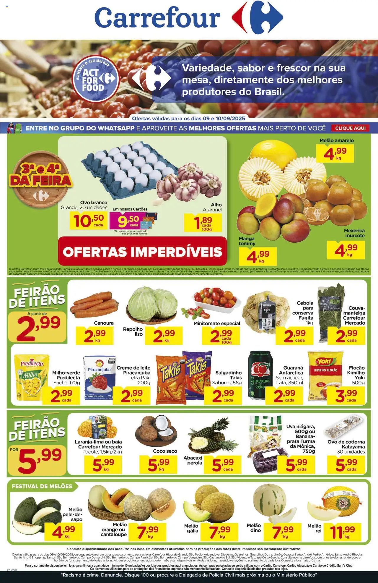 Carrefour Folheto - válido de 09.09.2025 | Página: 1 | Produtos: Mexerica, Guaraná, Abacaxi, Cenoura
