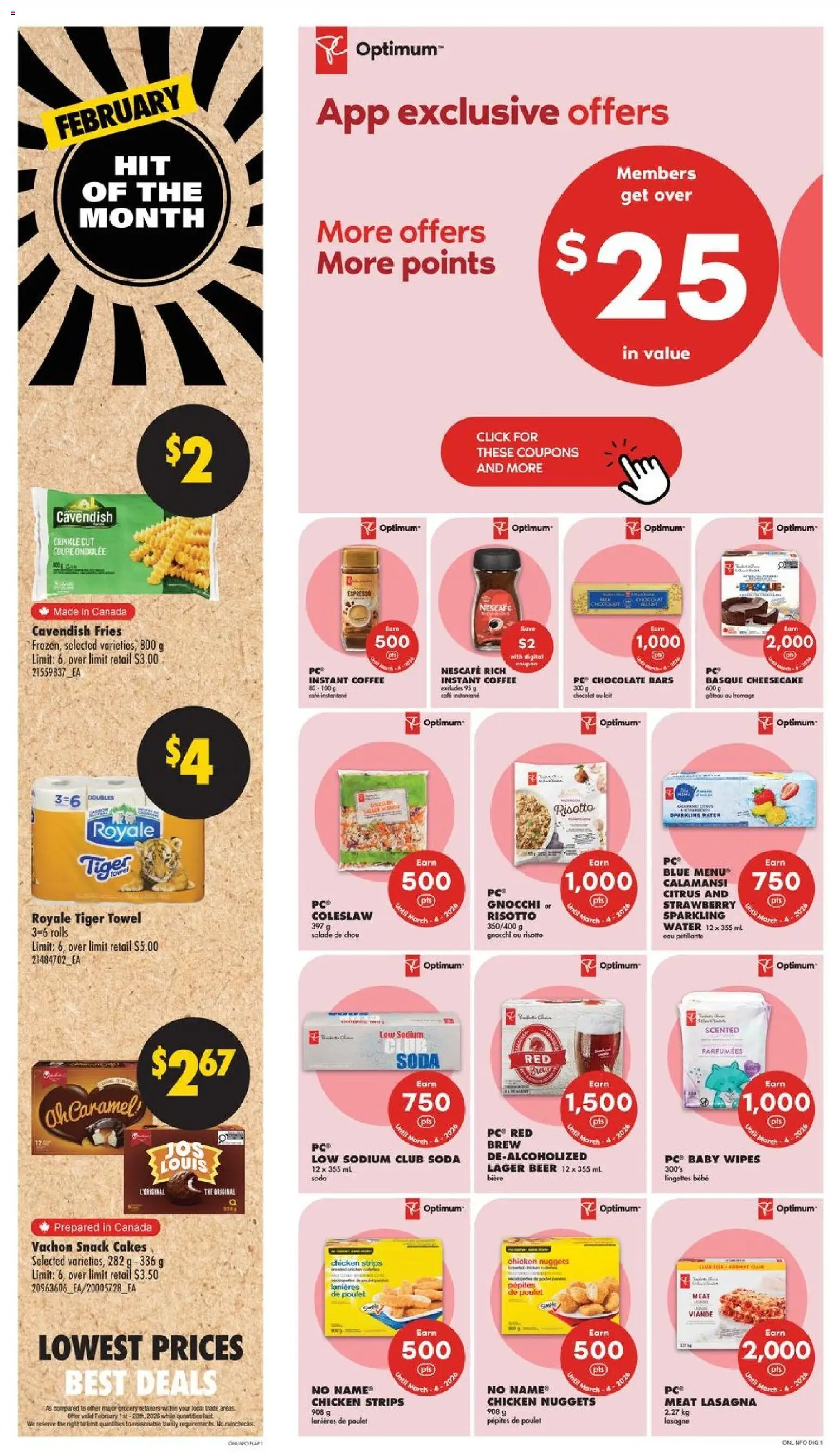 No Frills flyer valid from 12.02.2026 | Page: 6 | Products: Milk, Coffee, Chocolate, Chicken