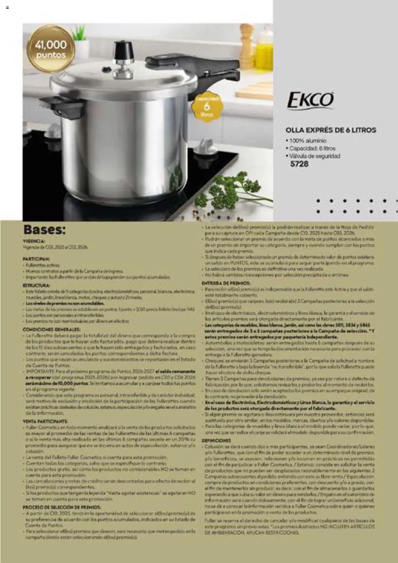 Nuevas ofertas de Fuller válidas en toda la República Mexicana desde el 13.06.2025. ¡Encuentra las mejores ofertas en Fuller catálogo Puntos! | Página: 56 | Productos: Válvula, Olla