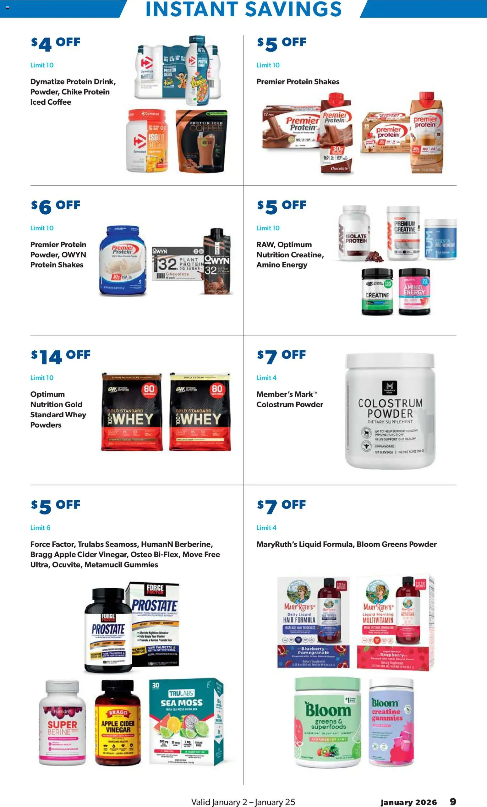 Sam's Club Instant Savings Book January - valid from 02.01.2026 | Page: 9 | Products: Saw, Coffee, Greens, Raspberry