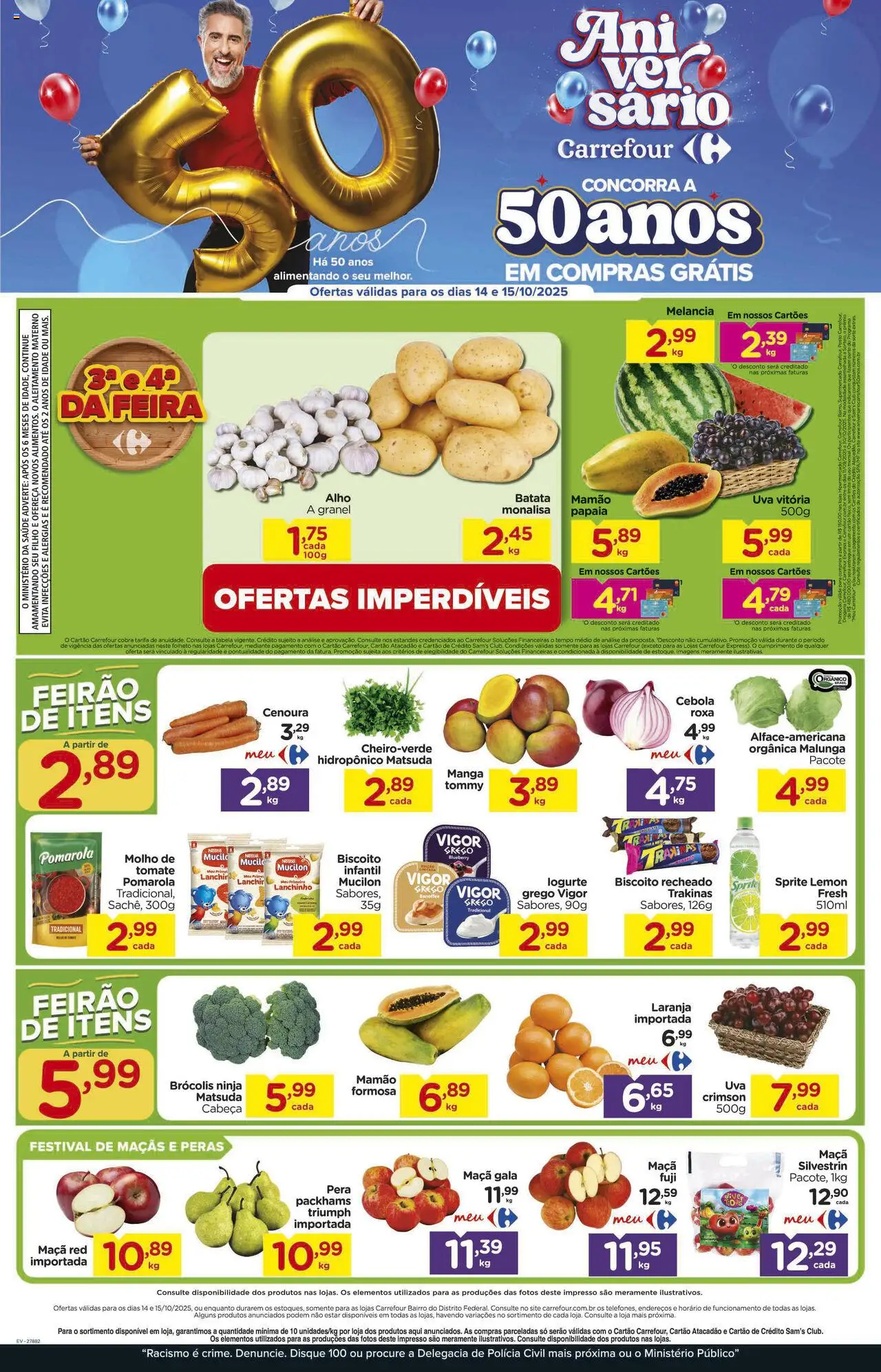 Carrefour Bairro Folheto - válido de 14.10.2025 | Página: 1 | Produtos: Melancia, Pera, Maçãs, Brócolis