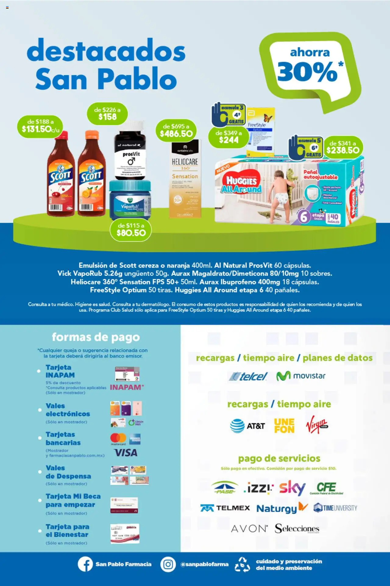 Nuevas ofertas de Farmacia San Pablo válidas en toda la República Mexicana desde el 05.10.2025. ¡Encuentra las mejores ofertas en Farmacia San Pablo - Catálogo! | Página: 15 | Productos: Emulsión, Pañales, Banco, Despensa
