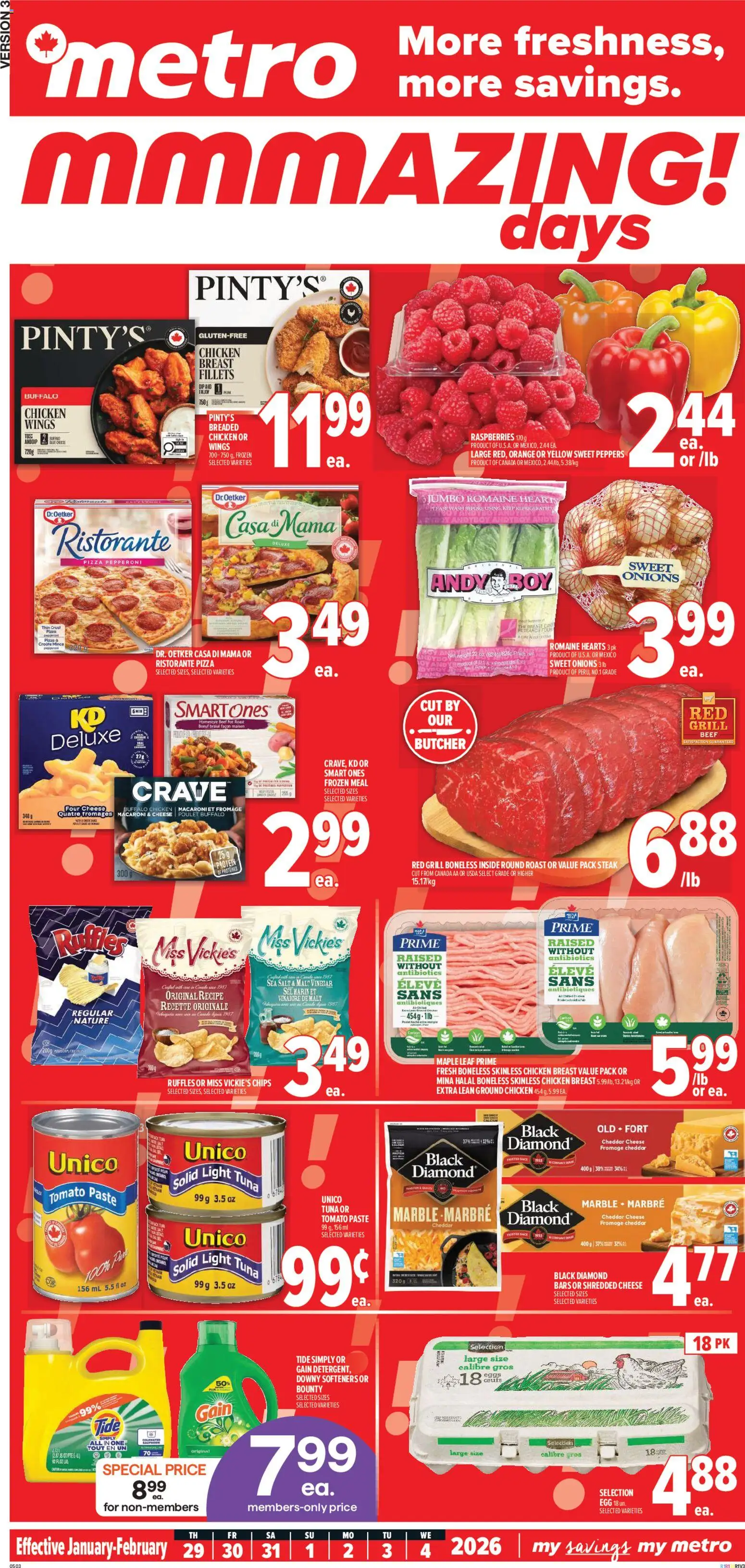 Metro flyer valid from 29.01.2026 | Page: 2 | Products: Beef, Chips, Grill, Cheese