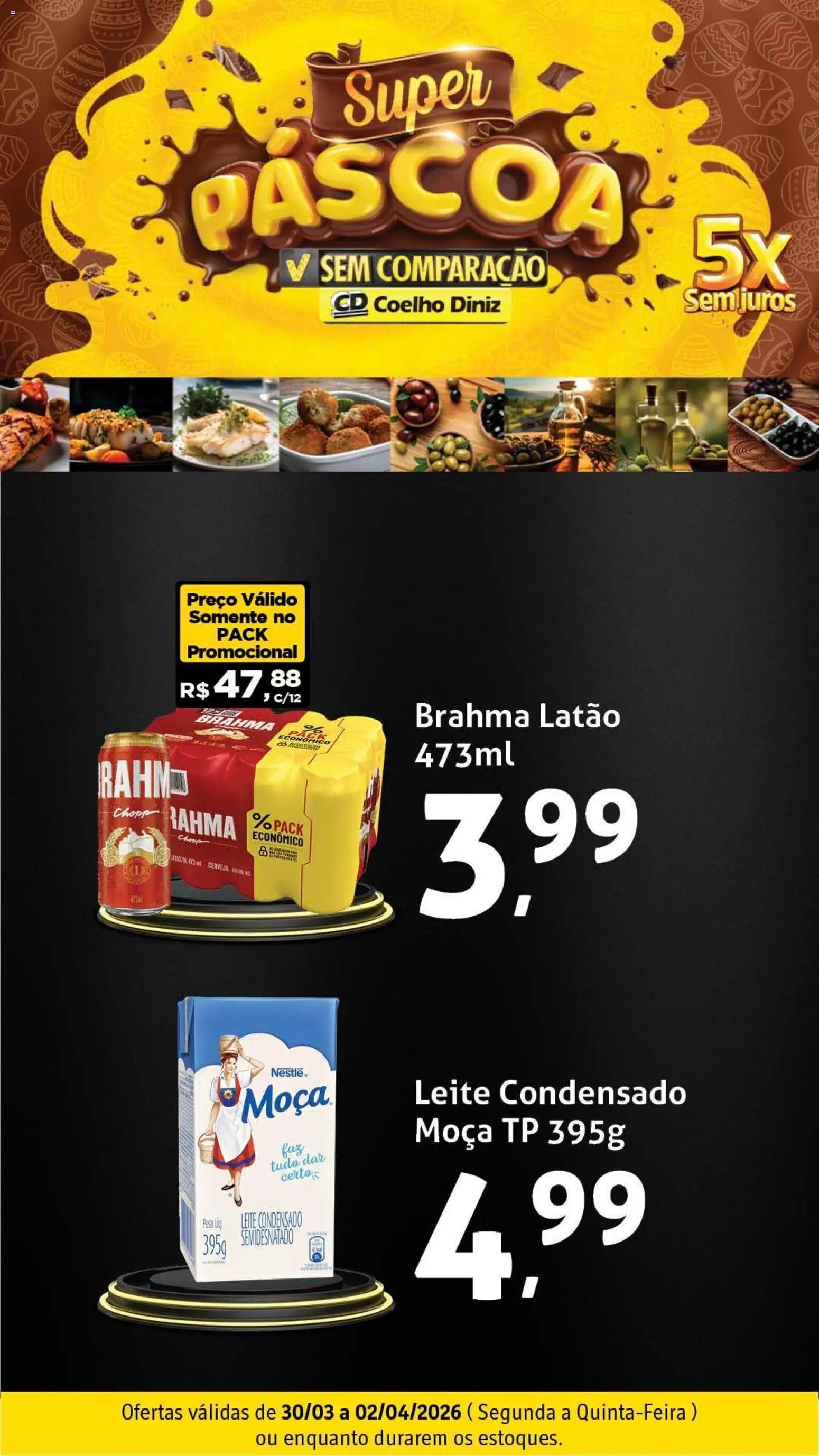 Coelho Diniz Folheto - válido de 30.03.2026 | Página: 2 | Produtos: Leite, Cerveja, Leite condensado