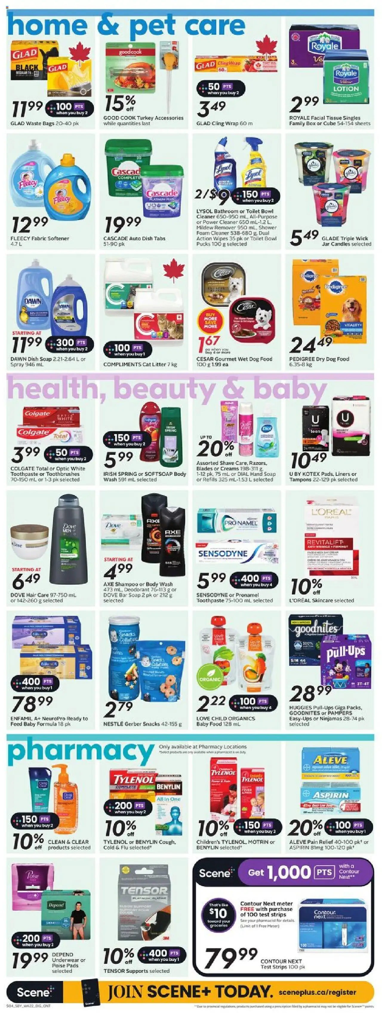 Sobeys flyer valid from 25.09.2025 | Page: 13 | Products: Shampoo, Toothpaste, Fabric softener, Shower