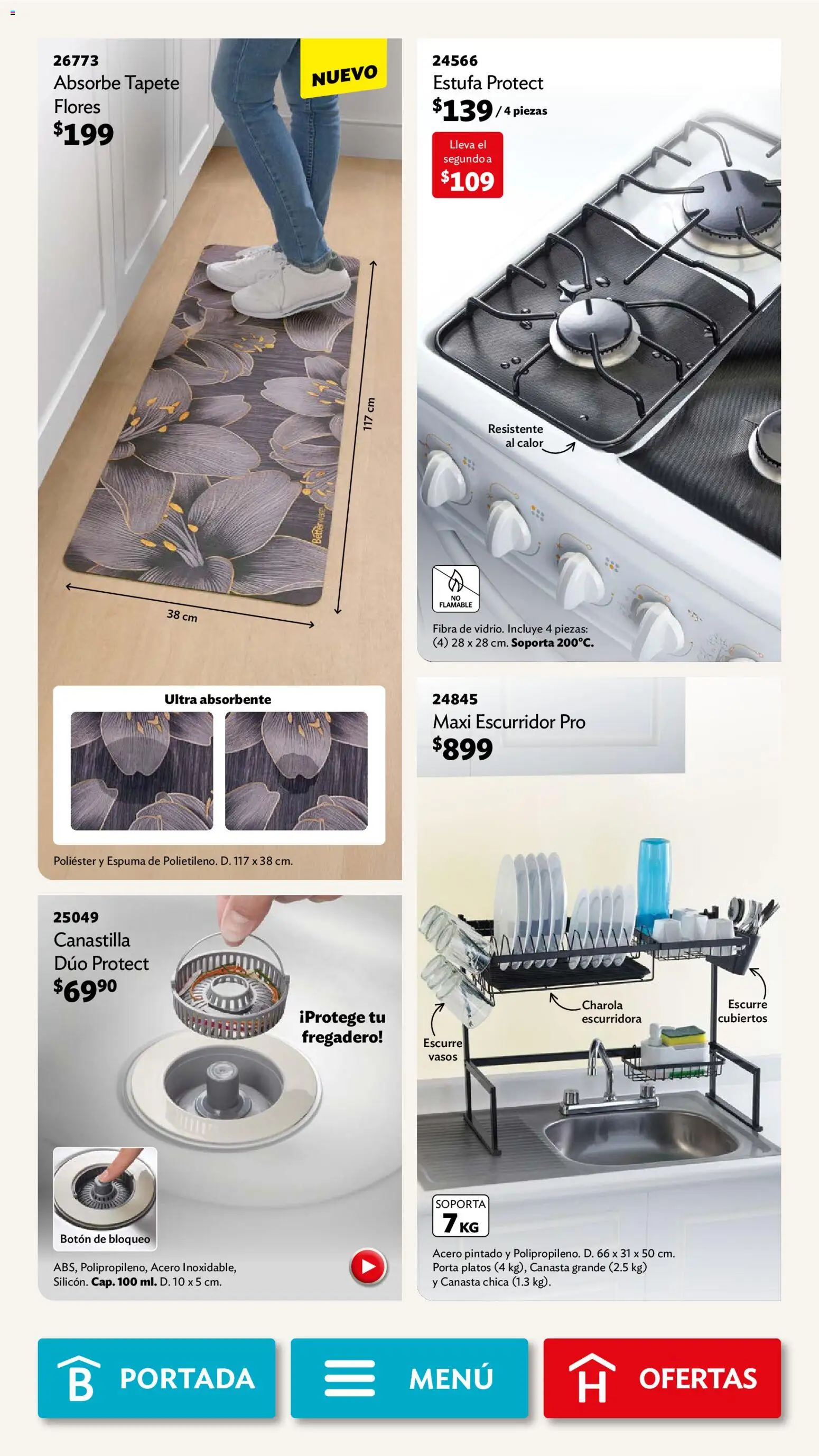 Nuevas ofertas de Betterware válidas en toda la República Mexicana desde el 04.05.2026. ¡Encuentra las mejores ofertas en Betterware campaña 5 2026! | Página: 48 | Productos: Espuma, Escurridor, Canasta, Tapete