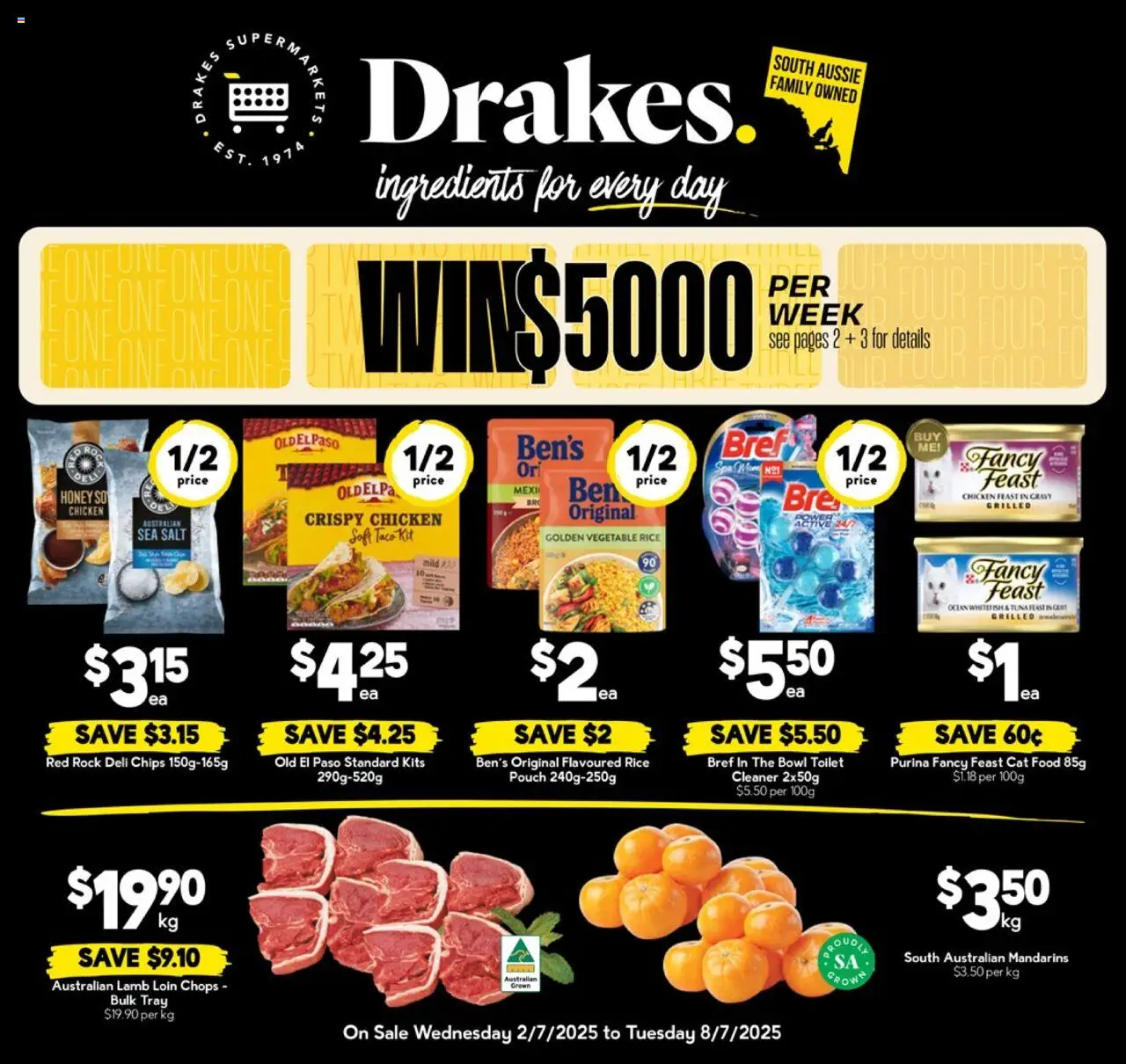 Drakes catalogue - valid from 02.07.2025 | Page: 1 | Products: Honey, Chicken, Chips, Mandarins