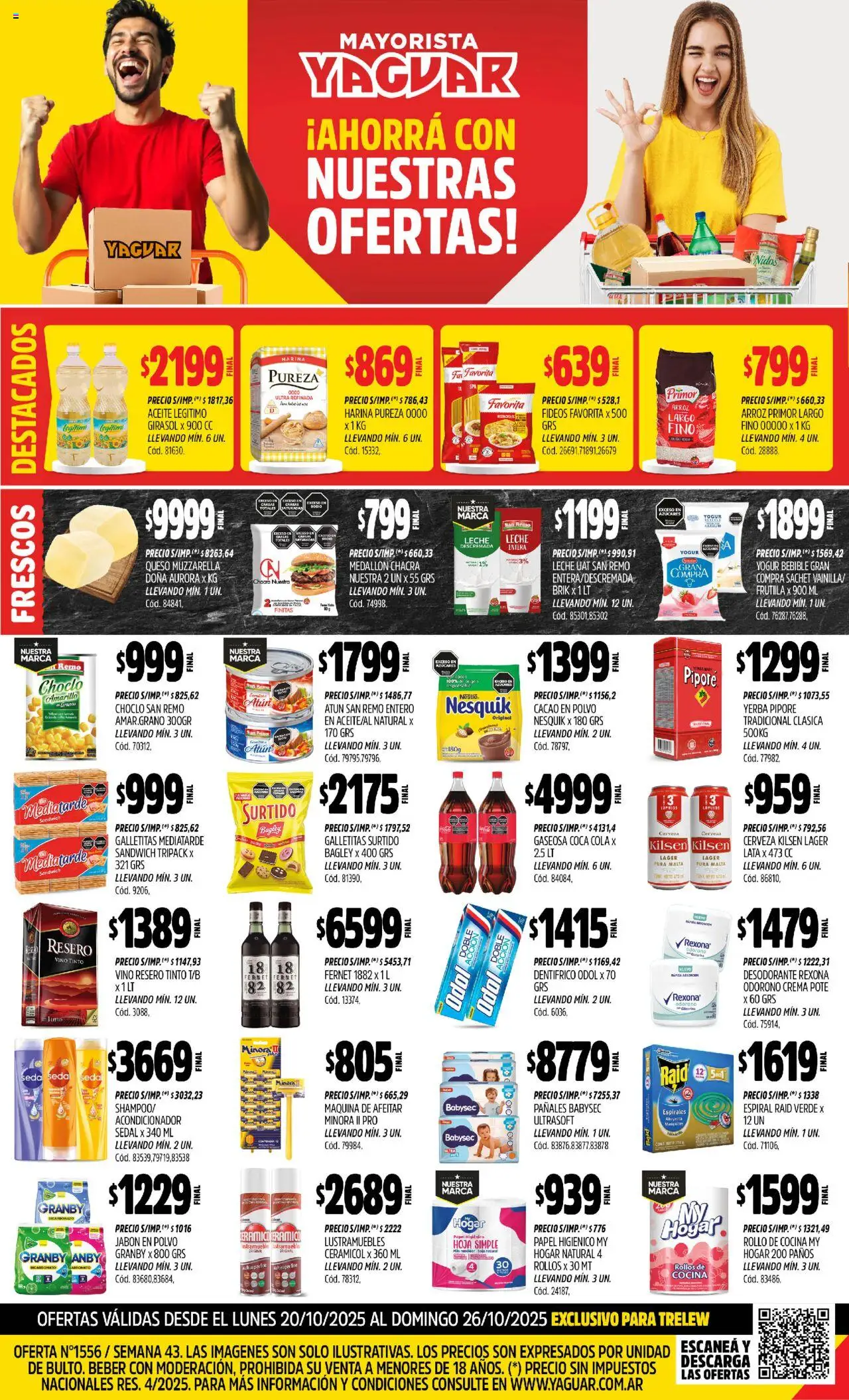 Yaguar - Trelew │ válido desde el 20.10.2025 | Página: 1 | Productos: Cocina, Aceite, Fernet, Desodorante