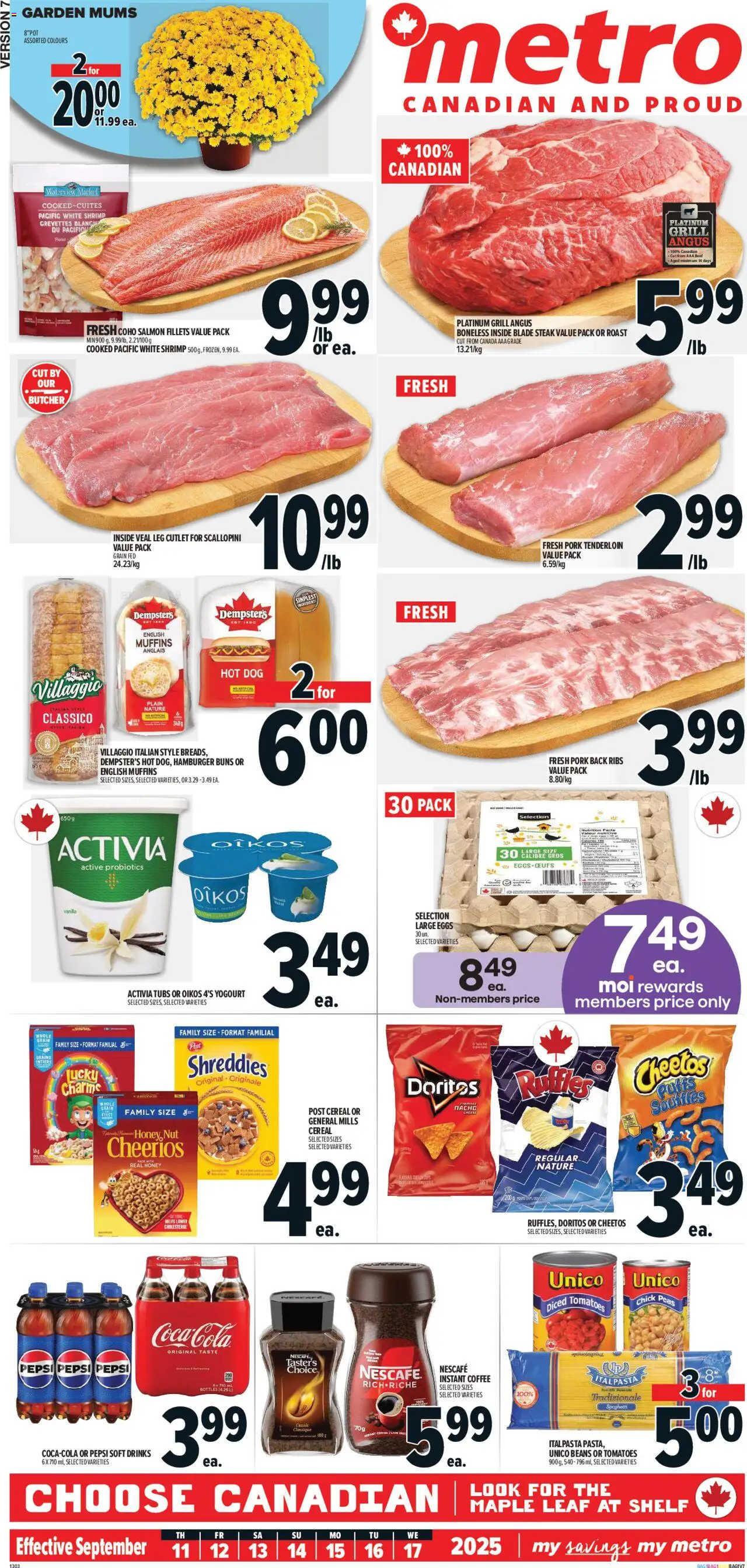 Metro flyer valid from 11.09.2025 | Page: 2 | Products: Shelf, Eggs, Coffee, Pork
