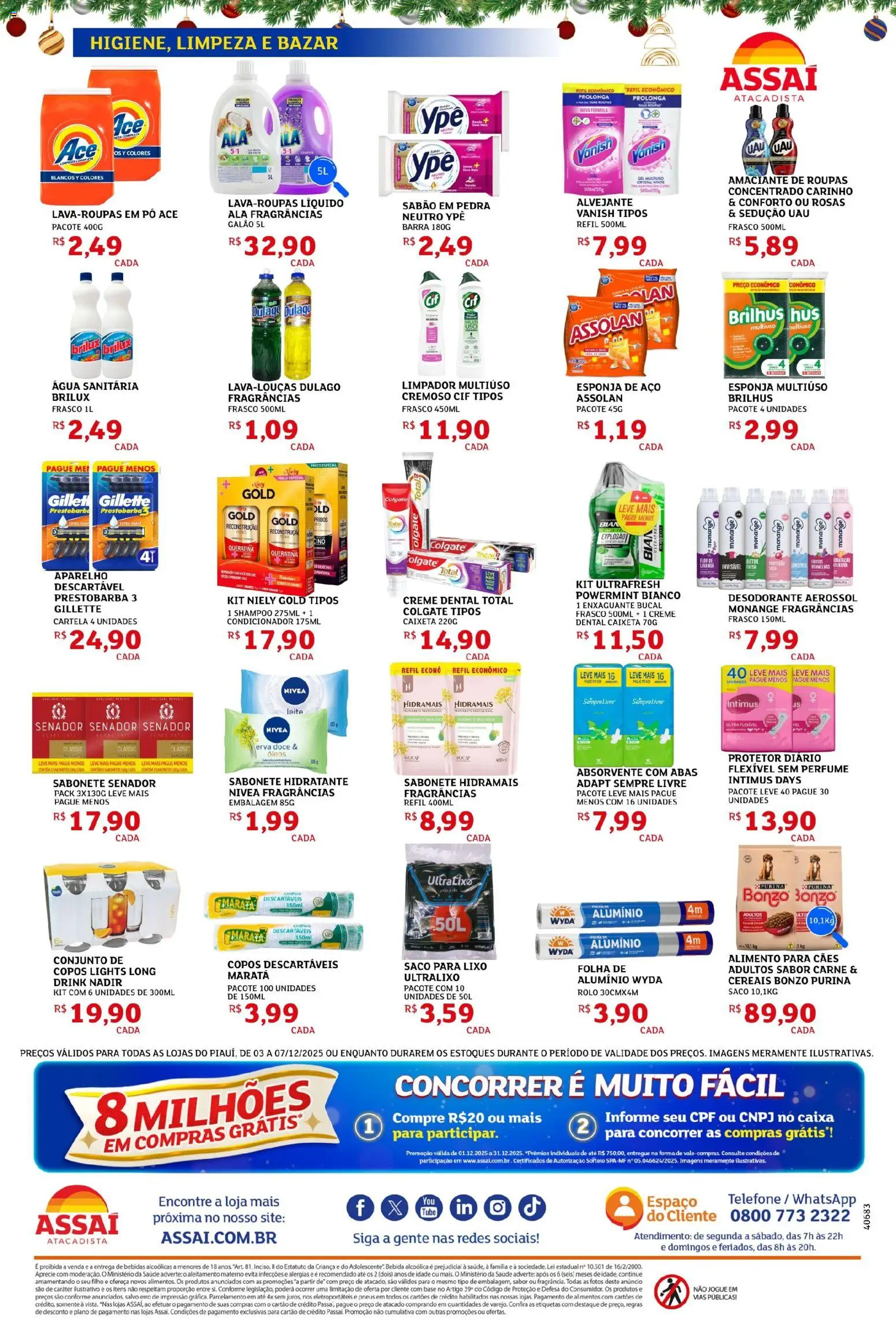 Assaí Atacadista Folheto - válido de 03.12.2025 | Página: 4 | Produtos: Saco para lixo, Condicionador, Limpador multiuso, Caixa