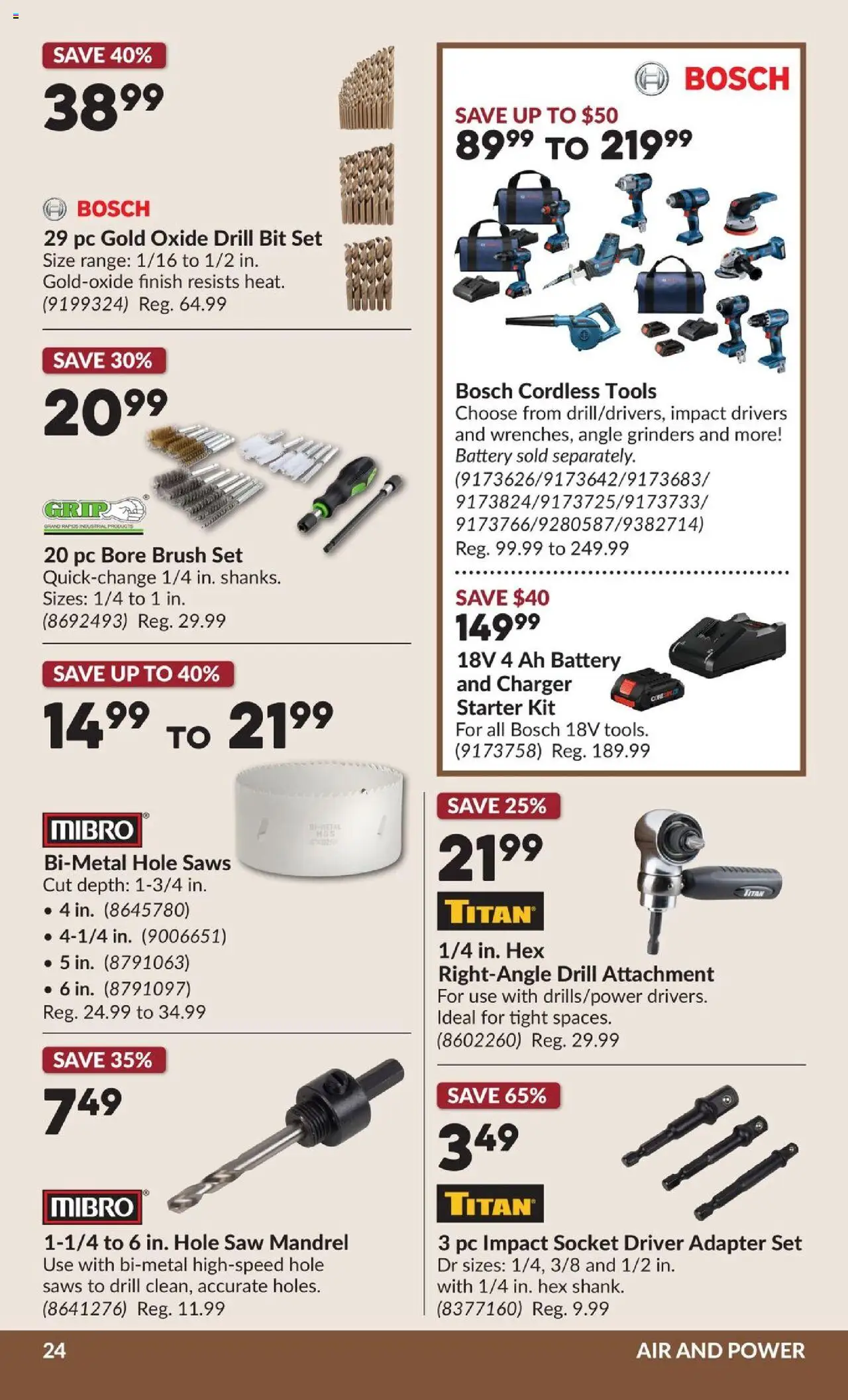 Princess Auto flyer valid from 07.10.2025 | Page: 30 | Products: Adapter, Brush, Socket, Battery