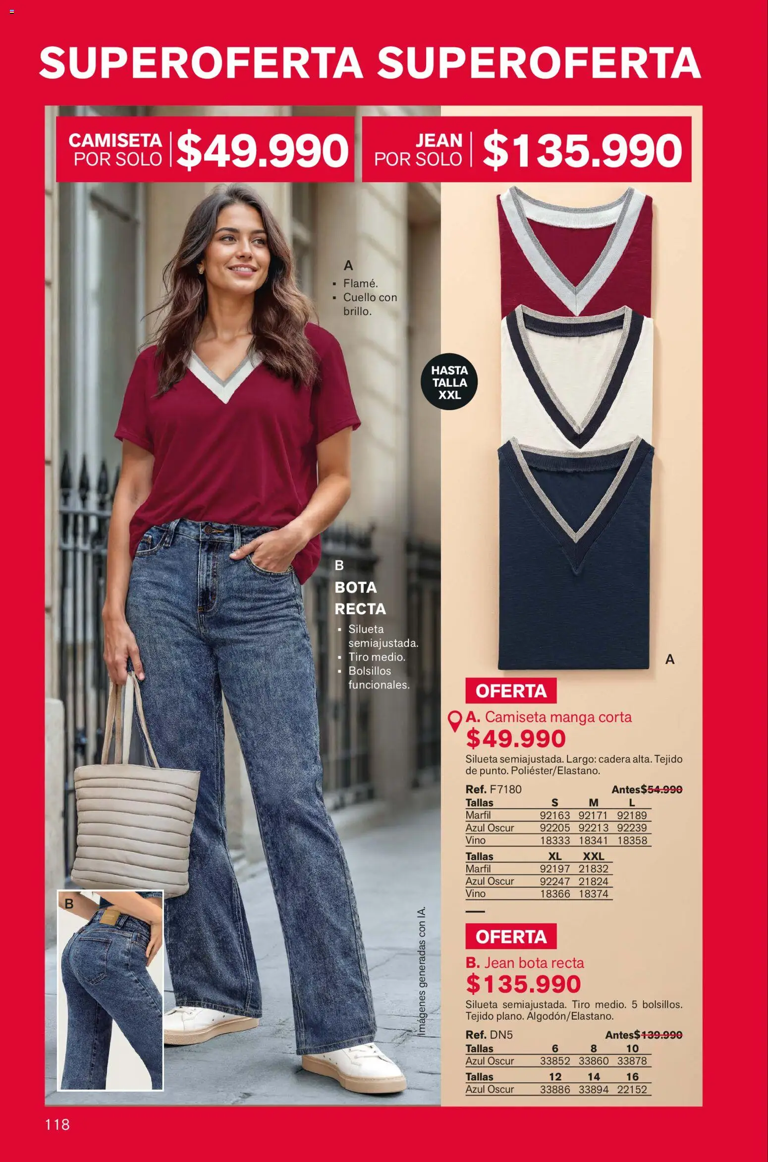 Leonisa revista - valida desde el 01.02.2026 | Página: 118 | Productos: Jean, Camiseta, Cuello, Vino