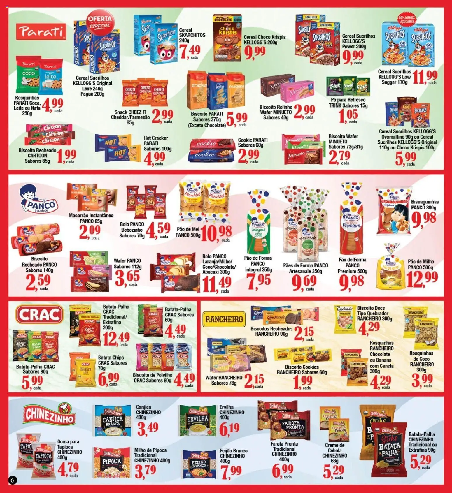 Supermercados Unidos Folheto - válido de 16.04.2026 | Página: 6 | Produtos: Macarrão, Pão de forma, Biscoitos, Canela