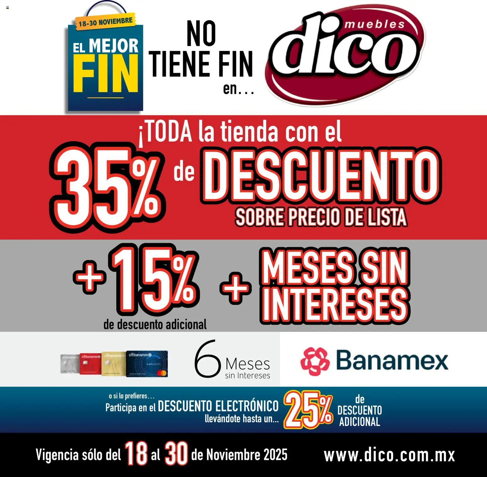 Nuevas ofertas de Muebles Dico válidas en toda la República Mexicana desde el 18.11.2025. ¡Encuentra las mejores ofertas en Muebles Dico Buen Fin ! | Página: 1 | Productos: Sobre