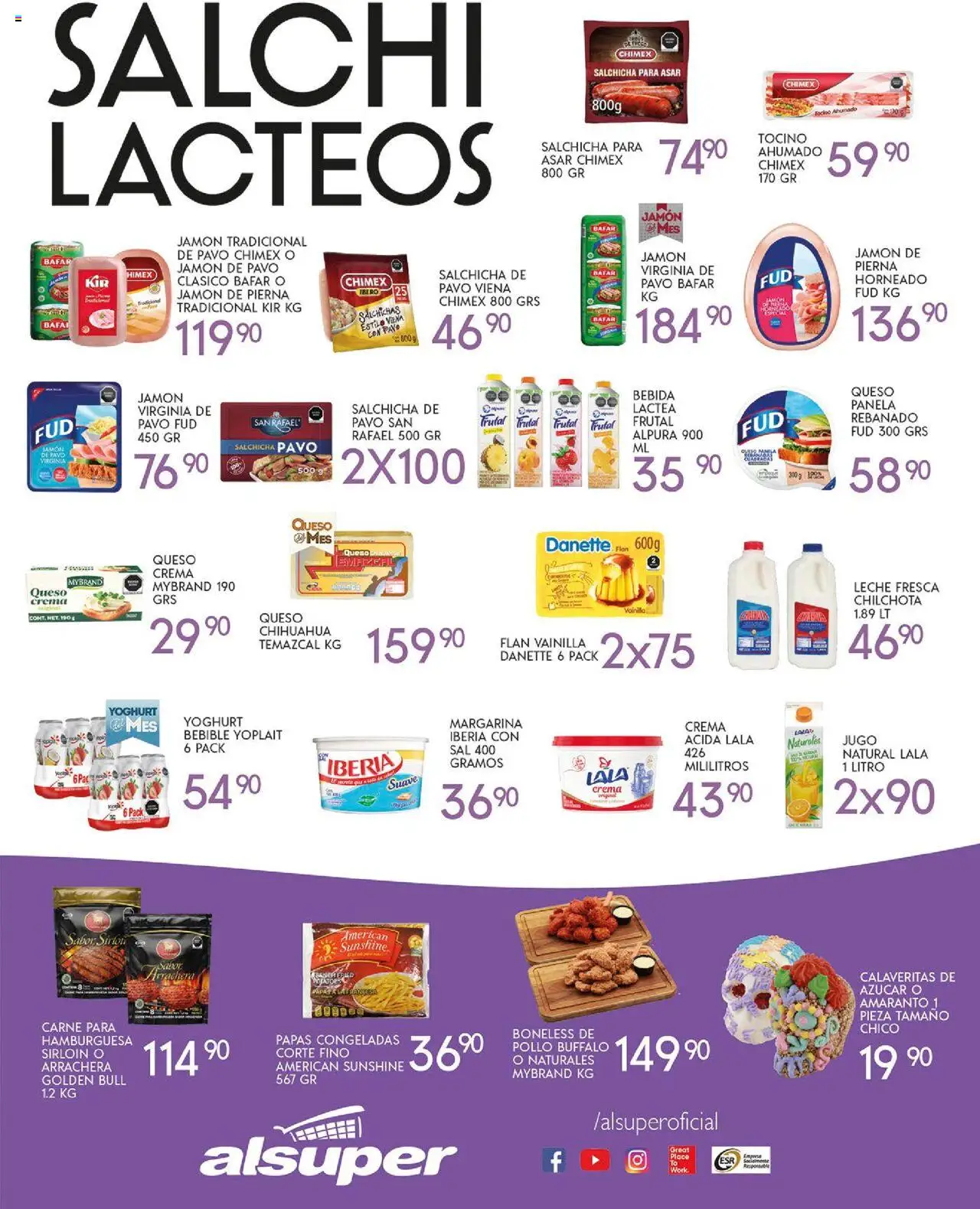 Nuevas ofertas de Alsuper válidas en toda la República Mexicana desde el 17.10.2025. ¡Encuentra las mejores ofertas en Alsuper folleto Laguna! | Página: 3 | Productos: Sal, Leche, Jamón, Jugo