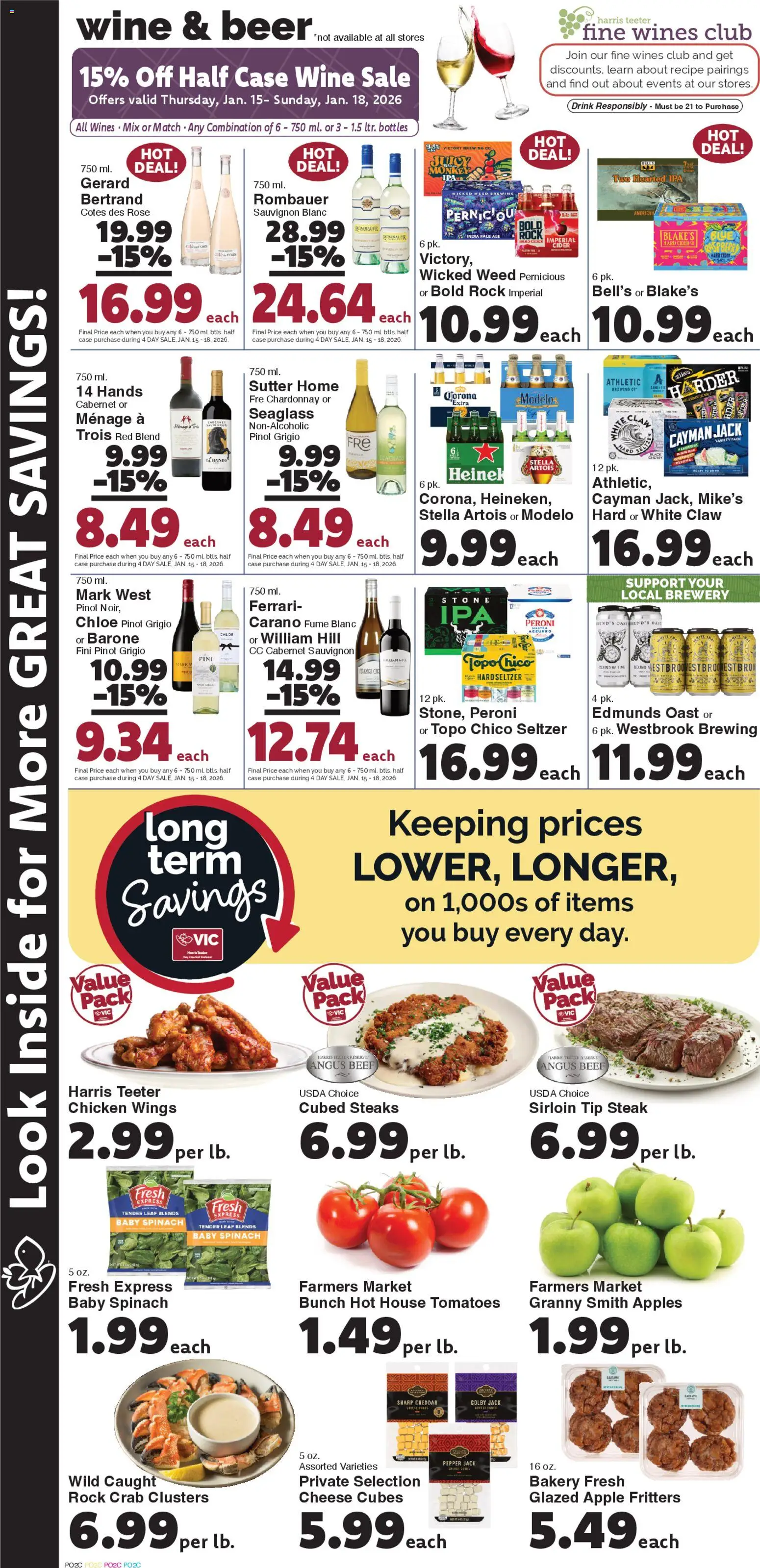 Harris Teeter Weekly Ad - valid from 14.01.2026 | Page: 9 | Products: Cider, Beer, Tomatoes, Pepper