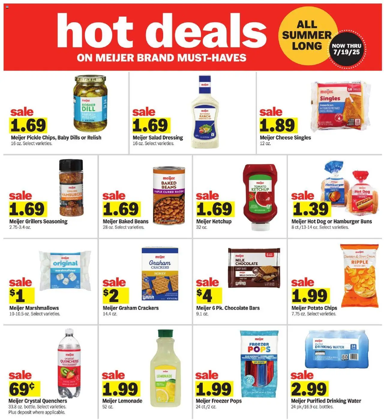 Meijer Weekly Ad - MI - valid from 06.07.2025 | Page: 16 | Products: Chips, Salad, Water, Freezer