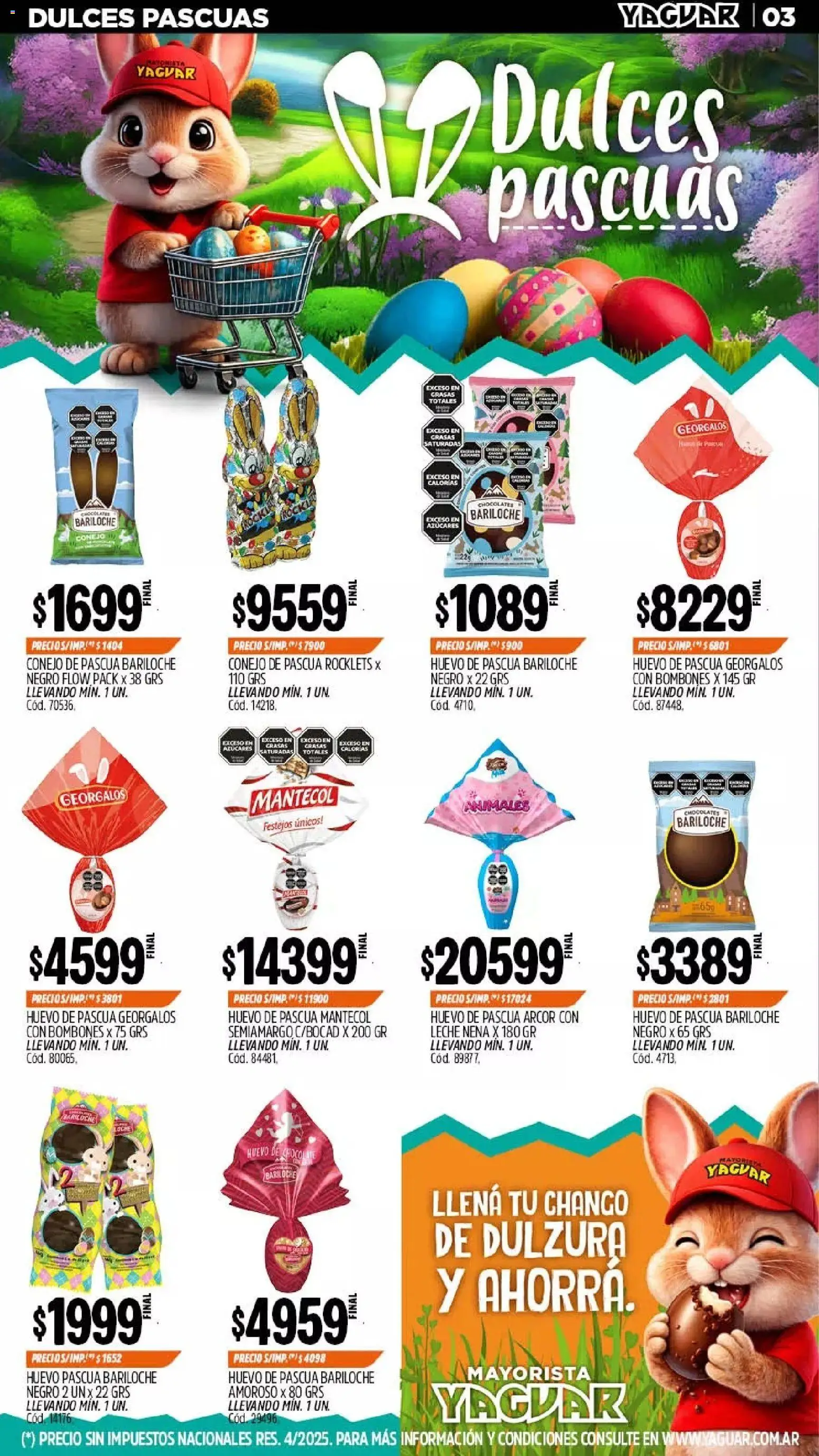 Yaguar - Oferta Semanal Salta │ válido desde el 23.03.2026 | Página: 3 | Productos: Bombones, Huevo, Leche
